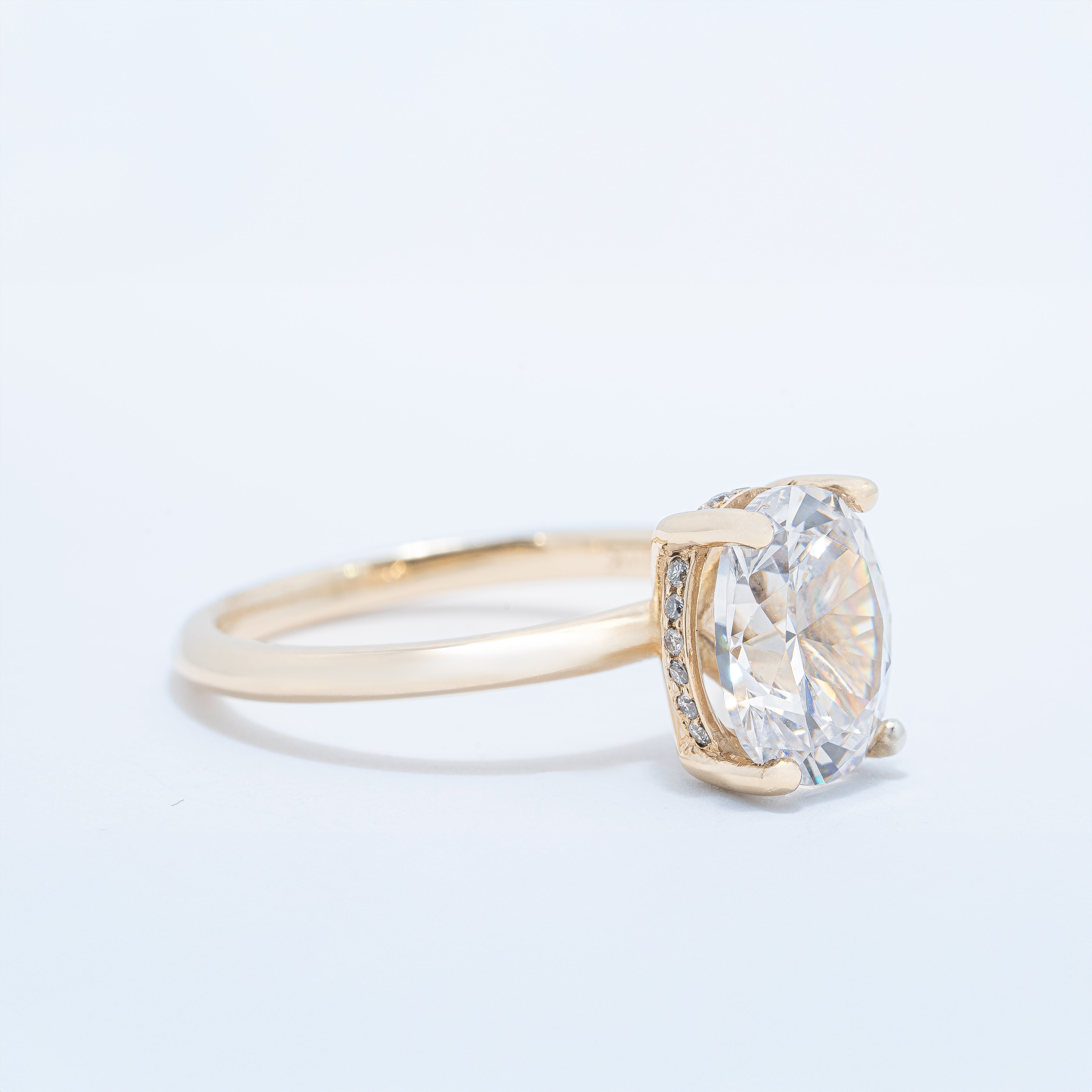Hidden Halo Oval Engagement Ring
