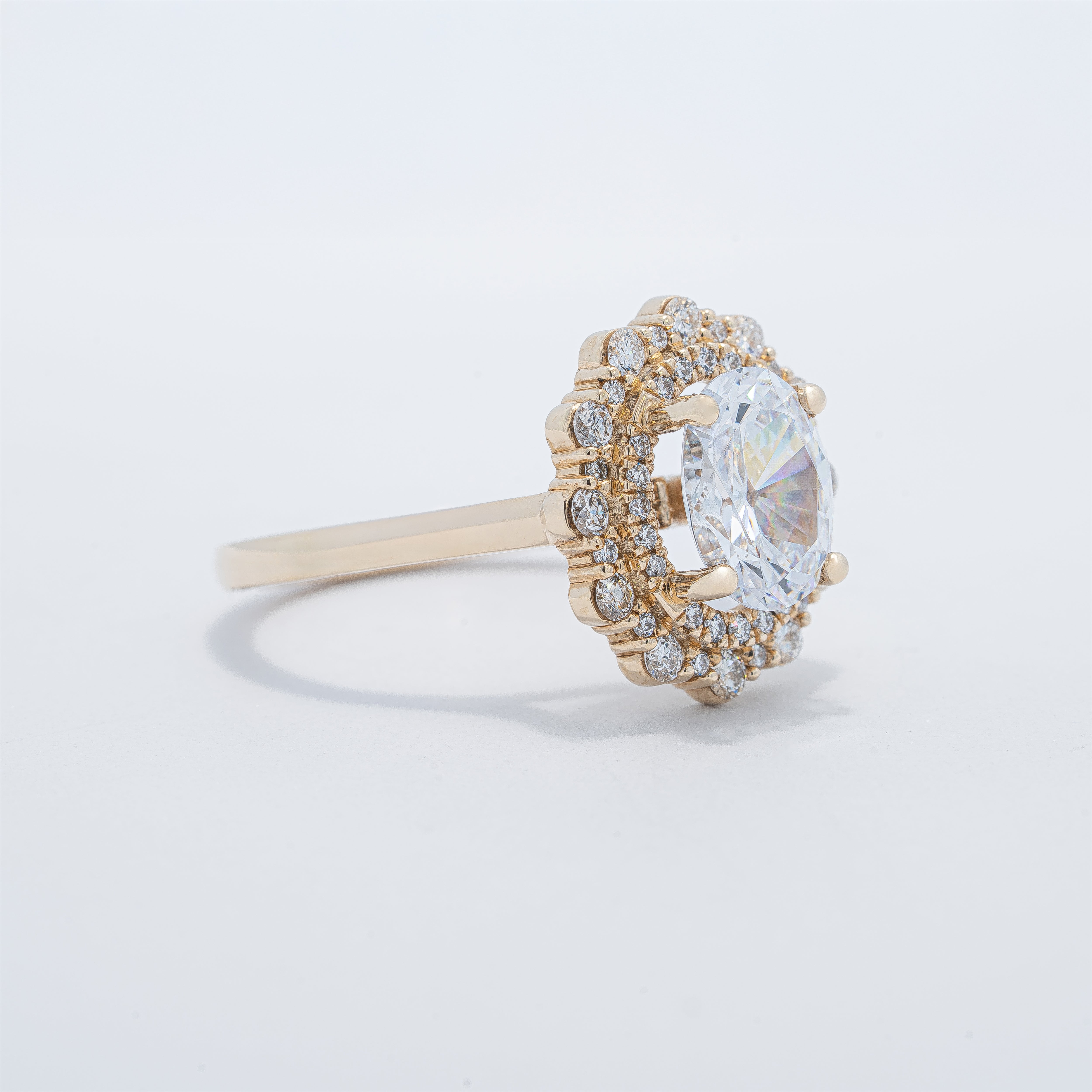 Vintage Double Halo Engagement Ring