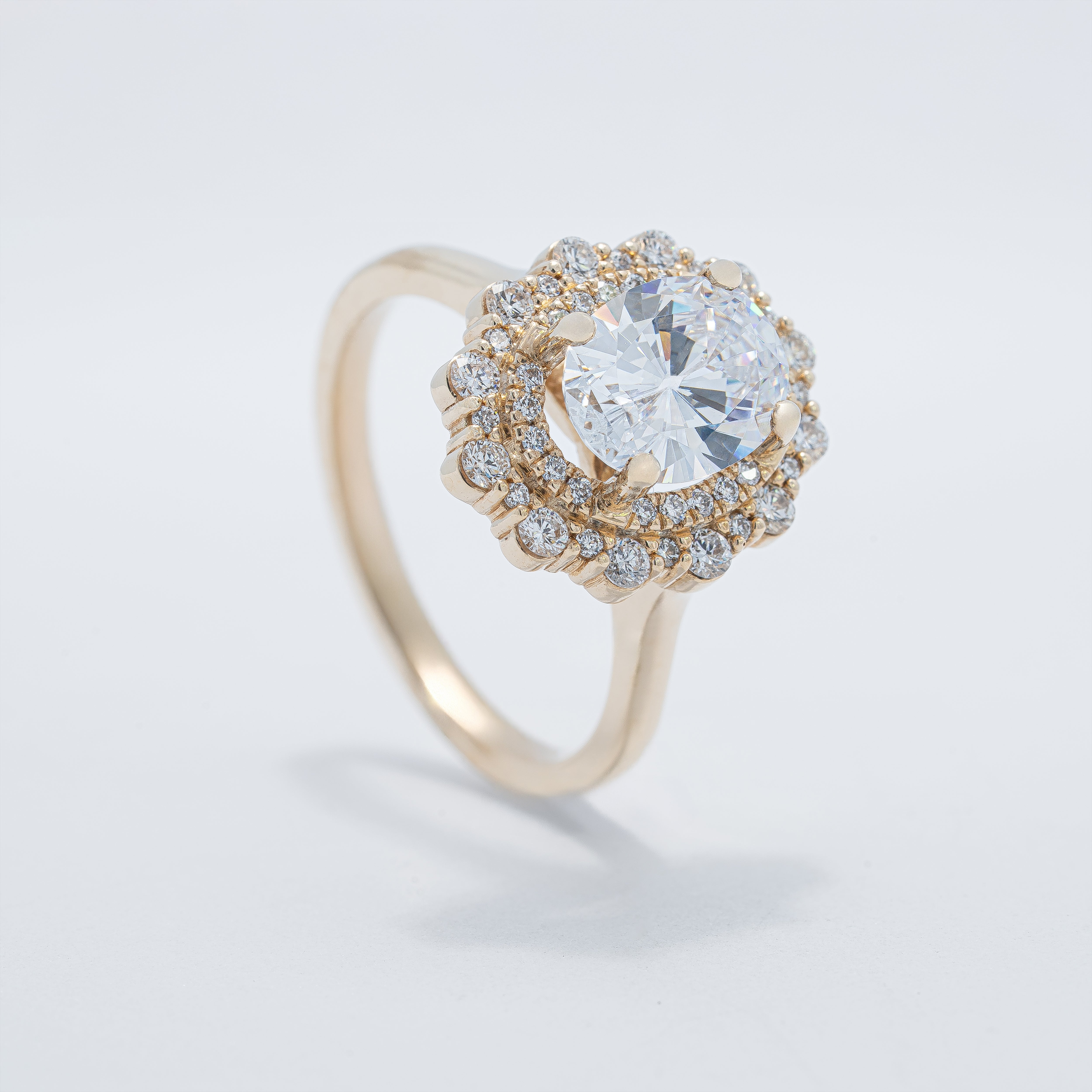 Vintage Double Halo Engagement Ring