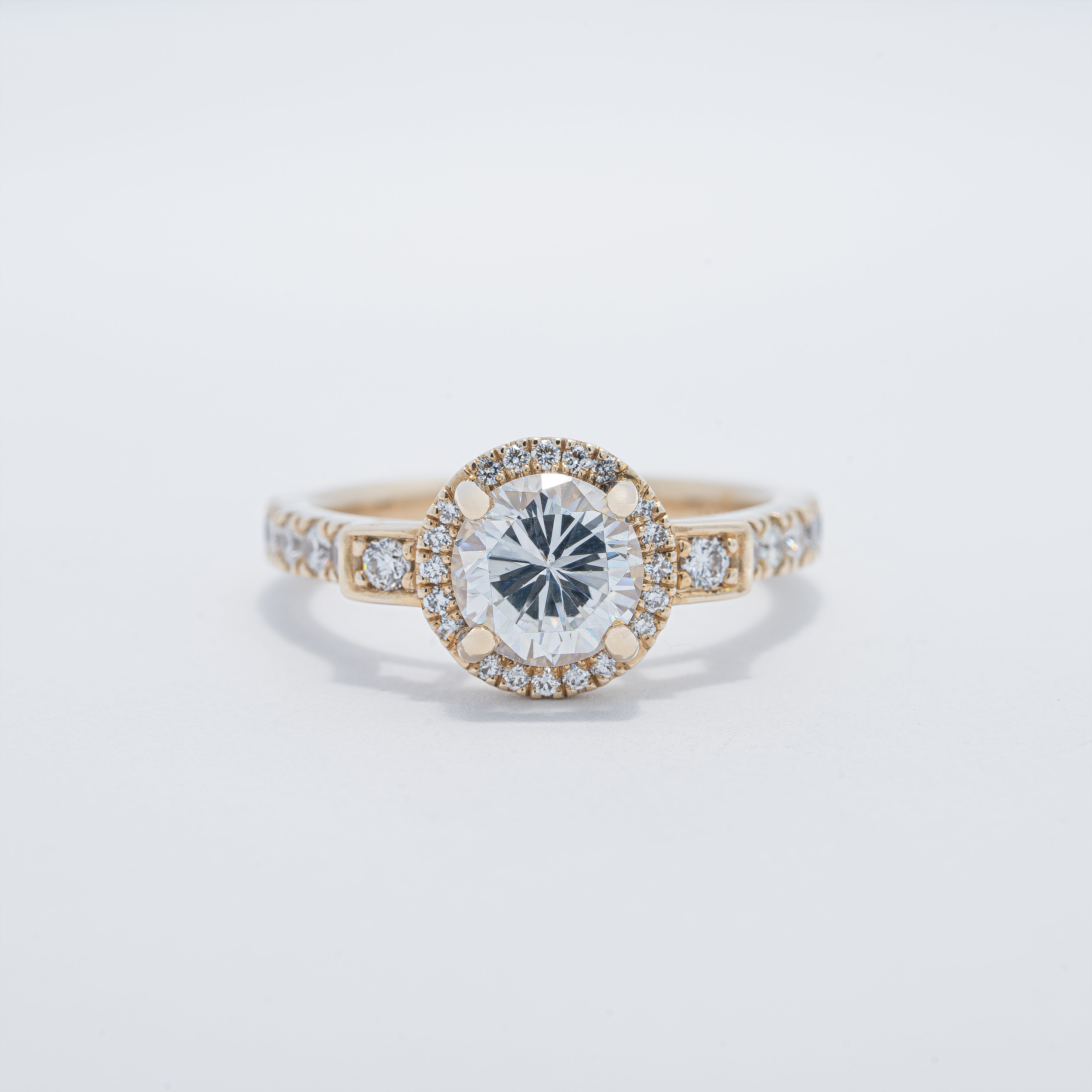 Contemporary Halo Engagement Ring