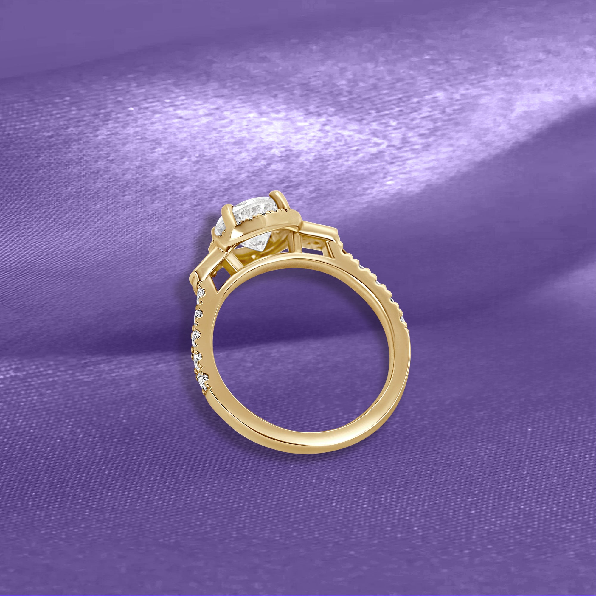 Contemporary Halo Engagement Ring
