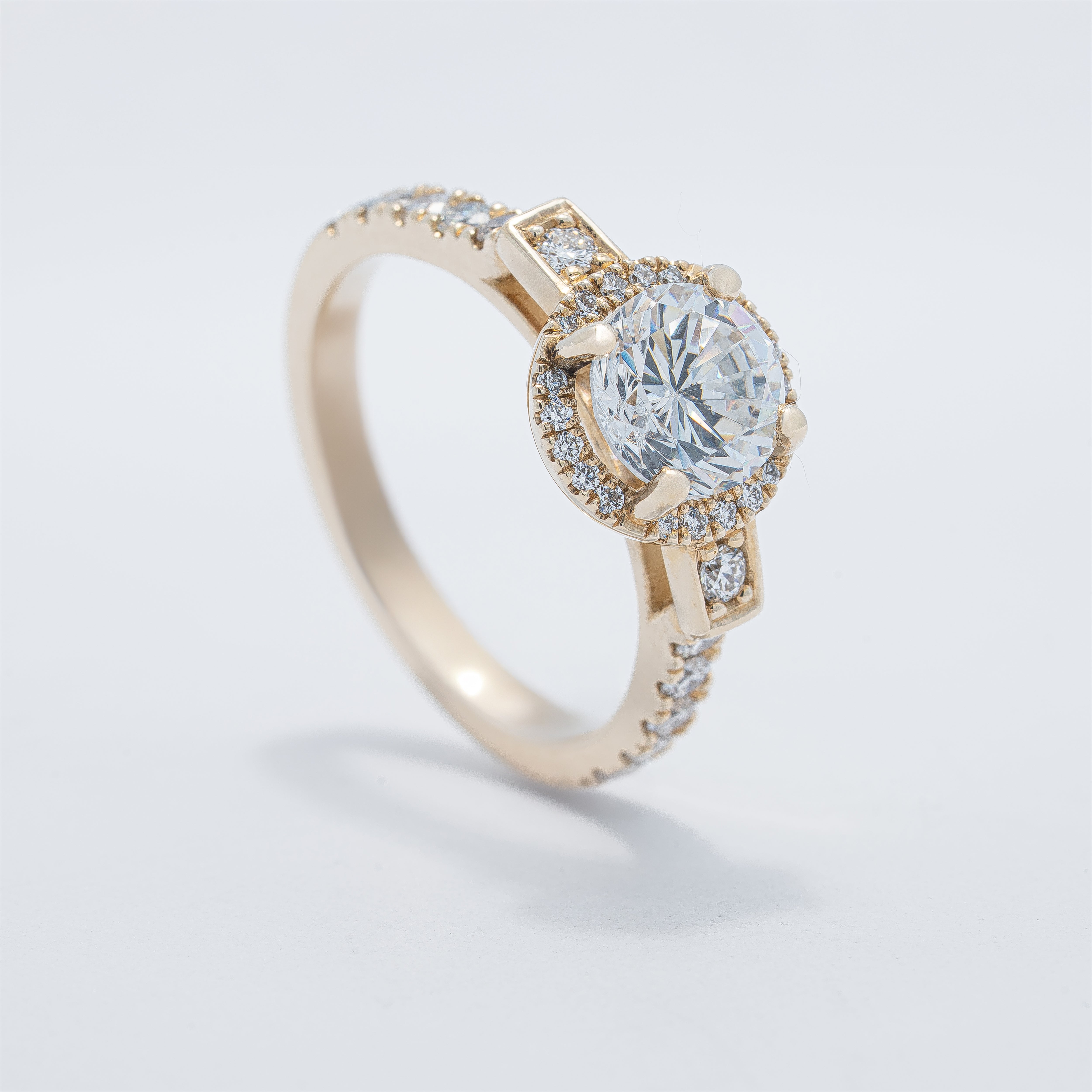 Contemporary Halo Engagement Ring