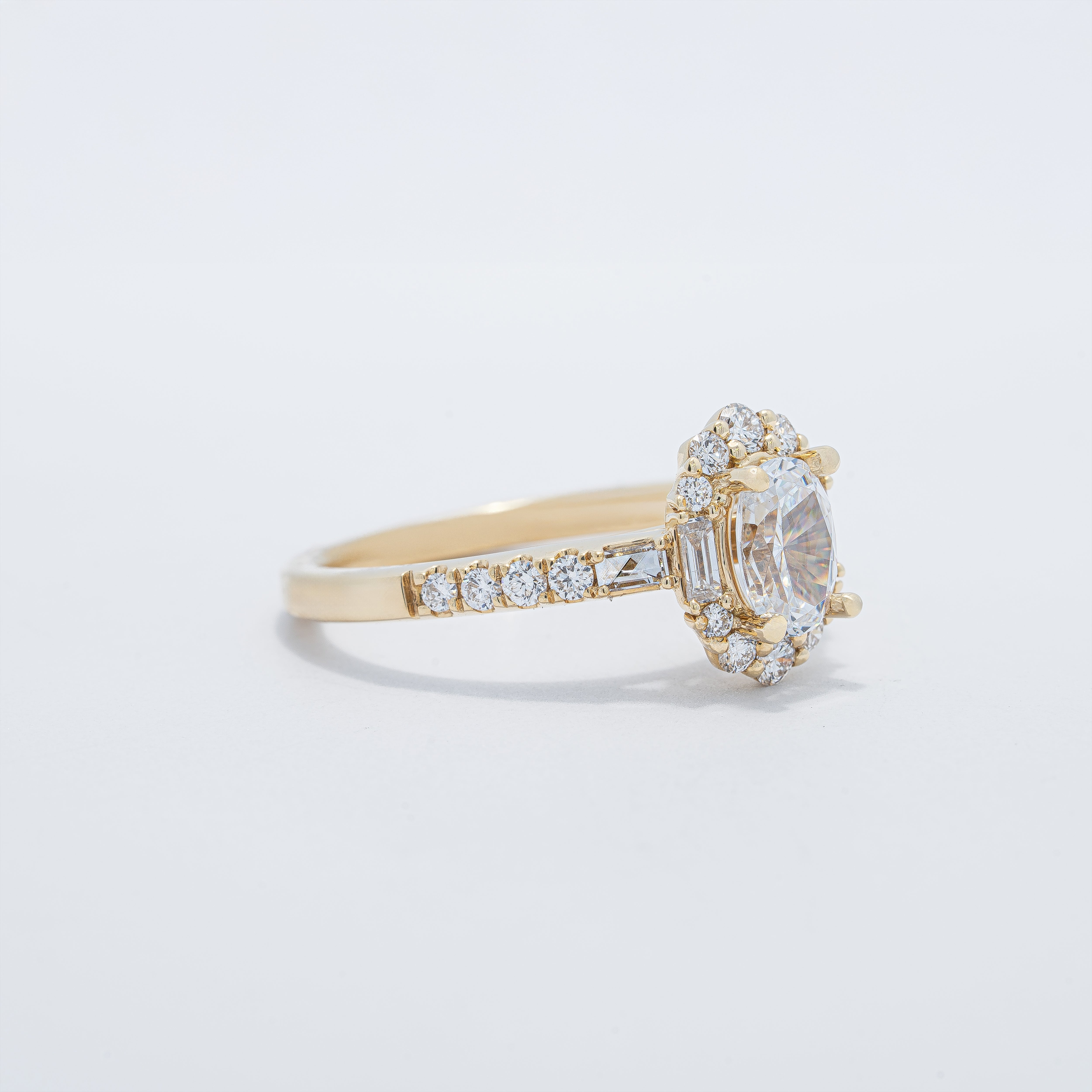 Fancy Halo Semi-Mount Engagement Ring