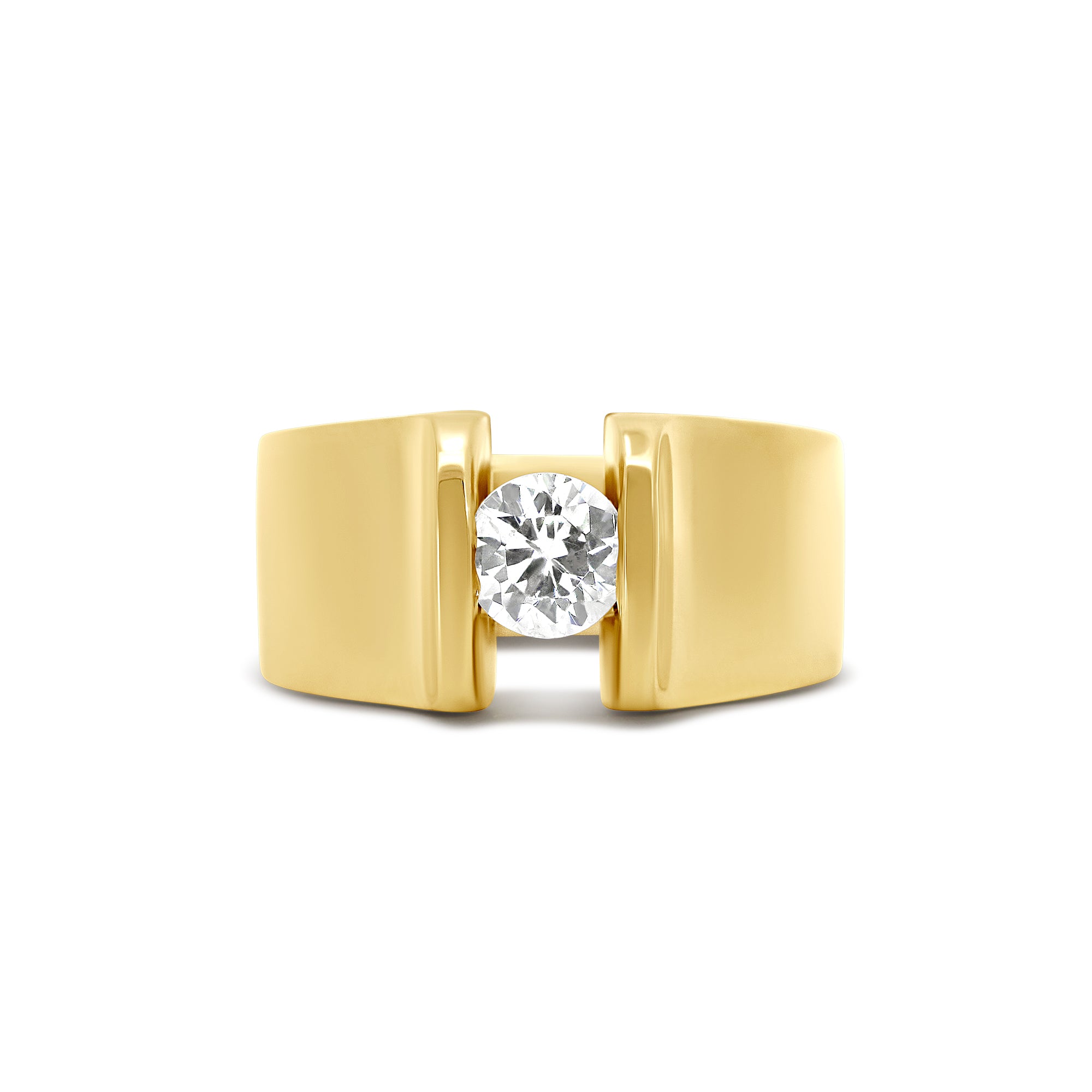 14K Modern Solitaire Channel Set Semi-Mount Engagement Ring