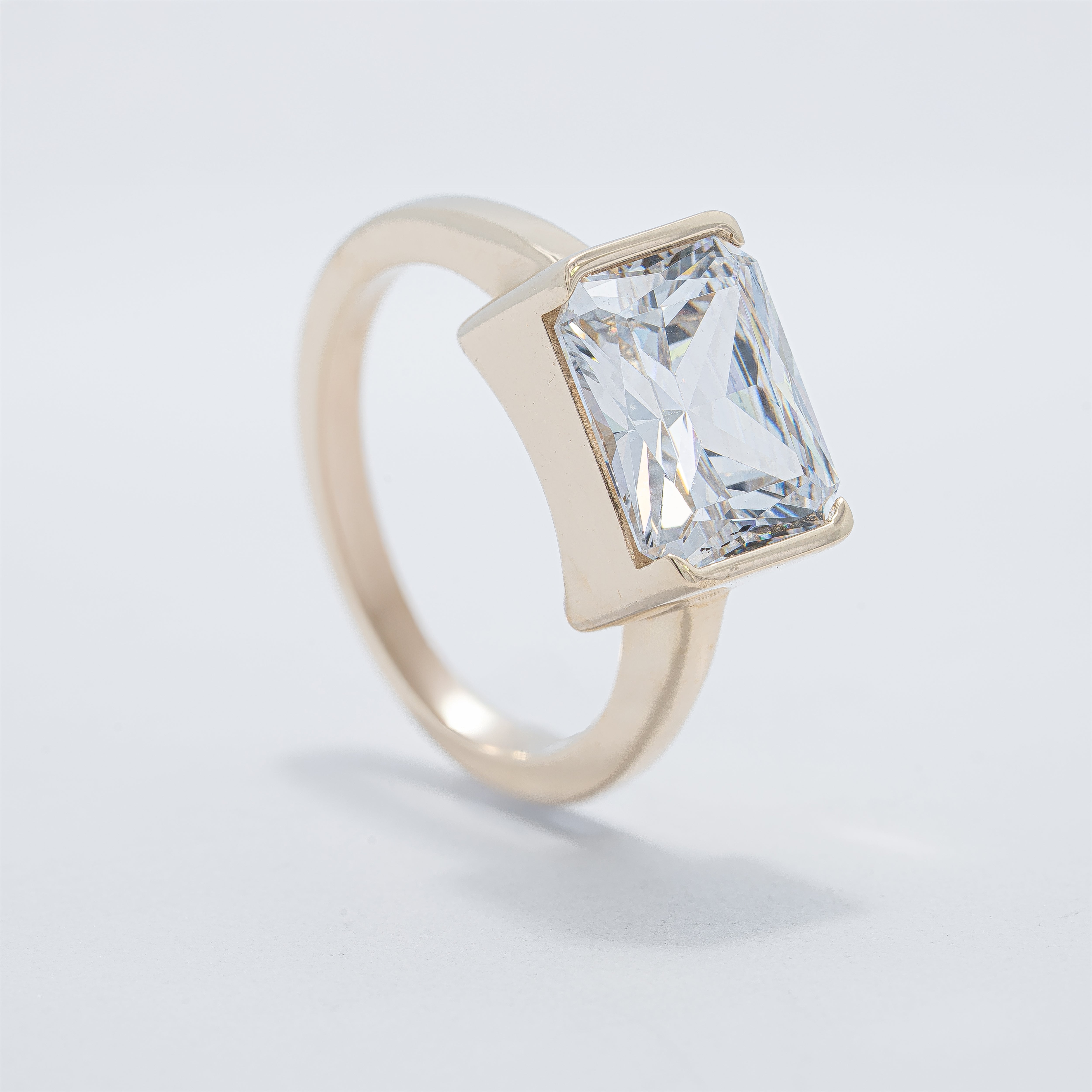 Modern Channel Set Solitaire Engagement Ring