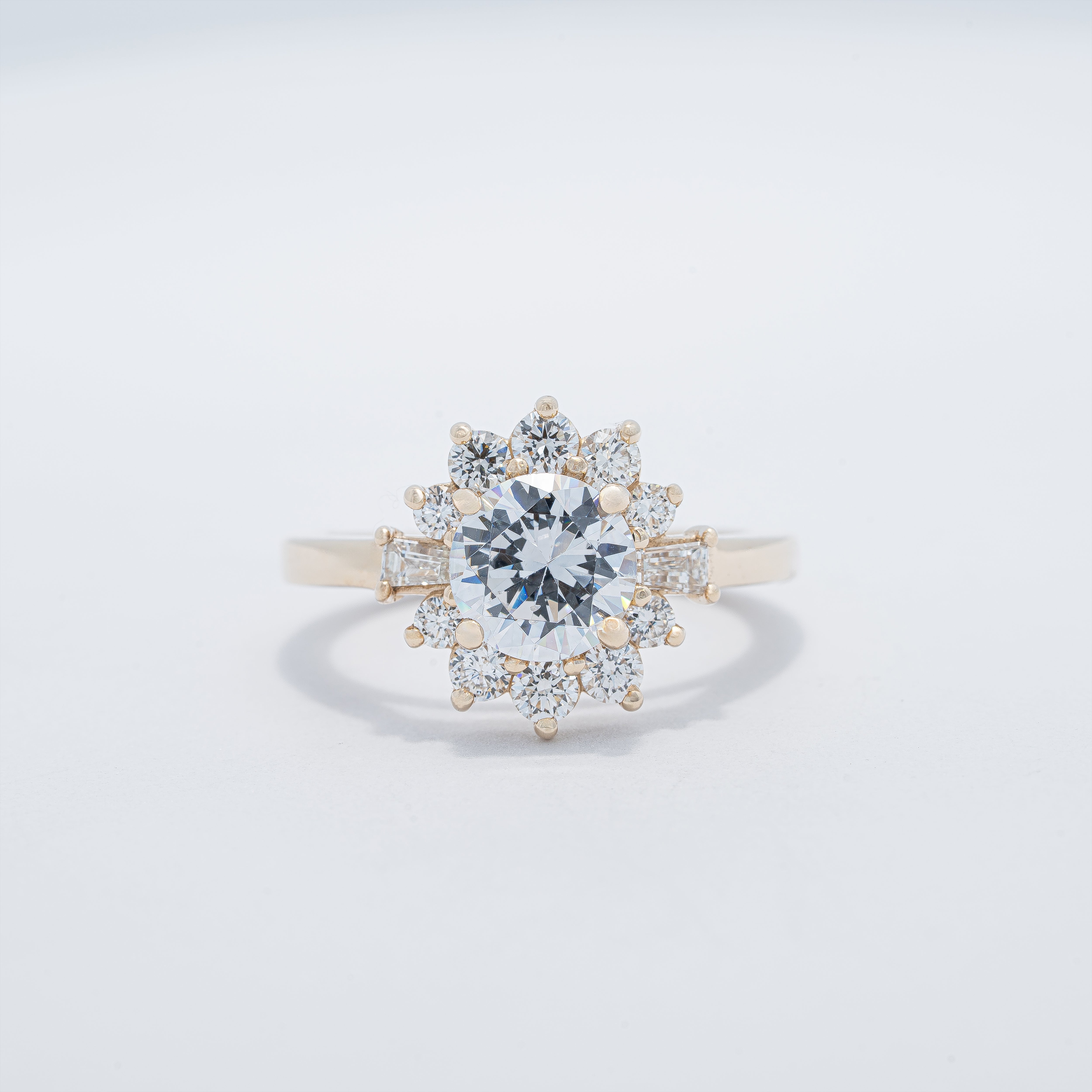 Flower Halo Semi-Mount Engagement Ring