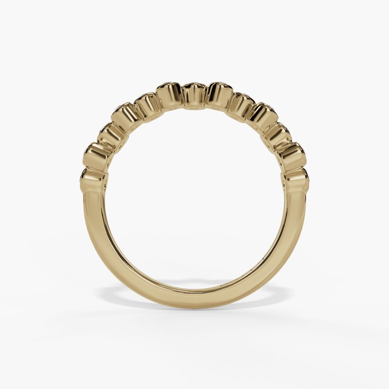14K Zig Zag Diamond Bezel Stacking/Wedding Band