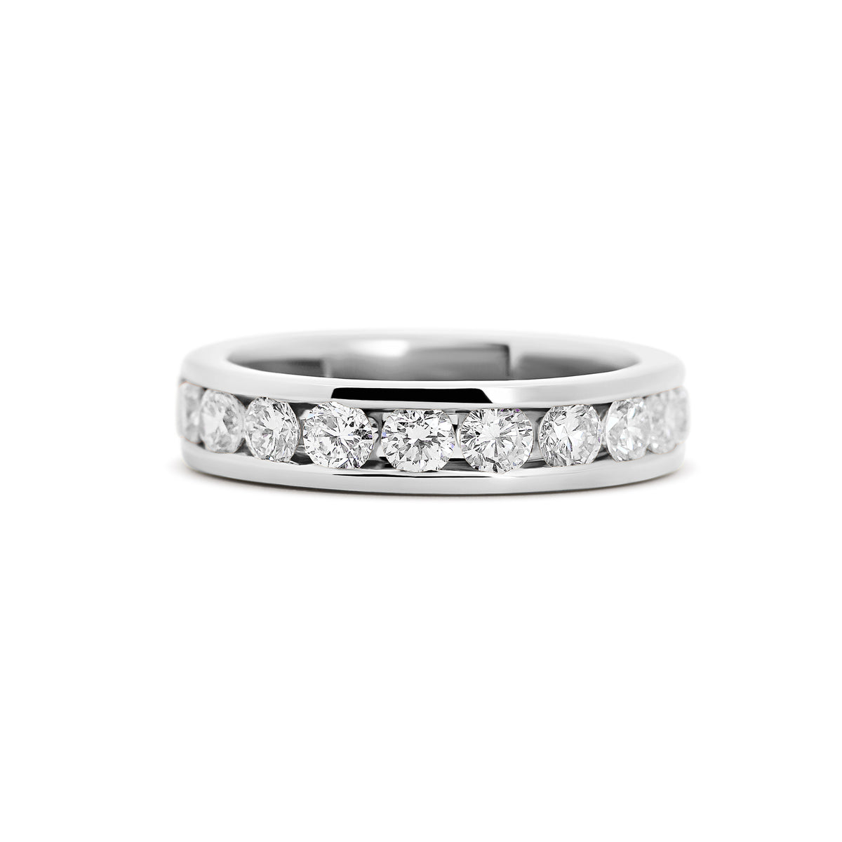 14K White Gold Channel-Set Diamond Wedding Band | 1.00 CTW