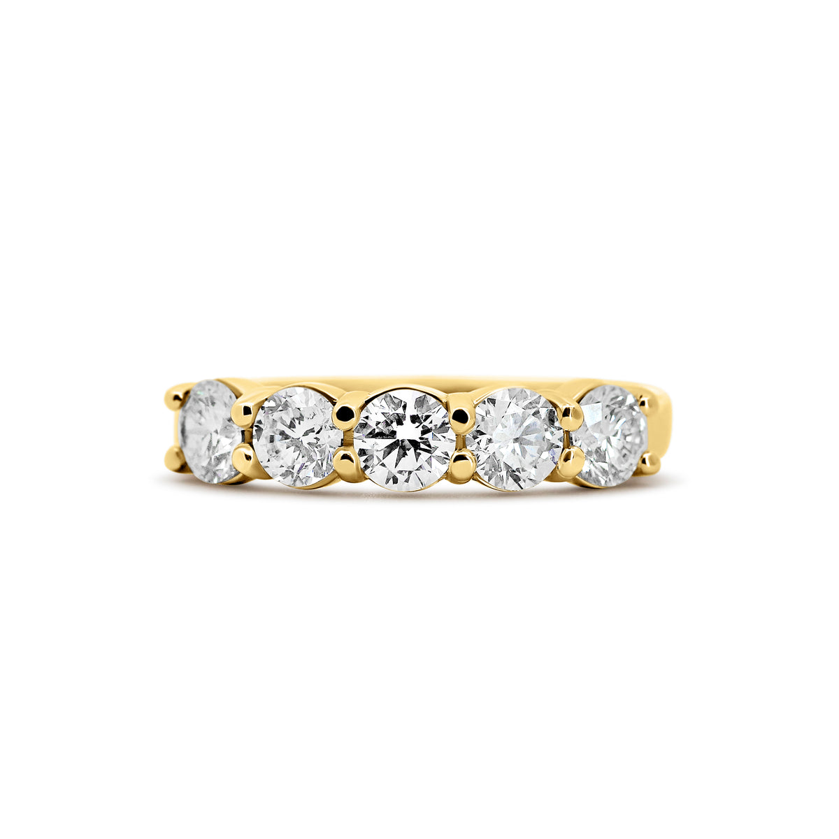 14K Yellow Gold Five-Stone Diamond Wedding Band | 1 1/4 Carats