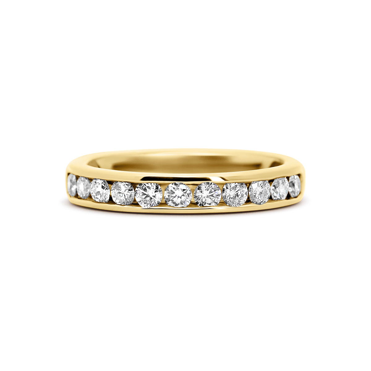 14K Yellow Gold Channel-Set Diamond Wedding Band | 1/2 CTW