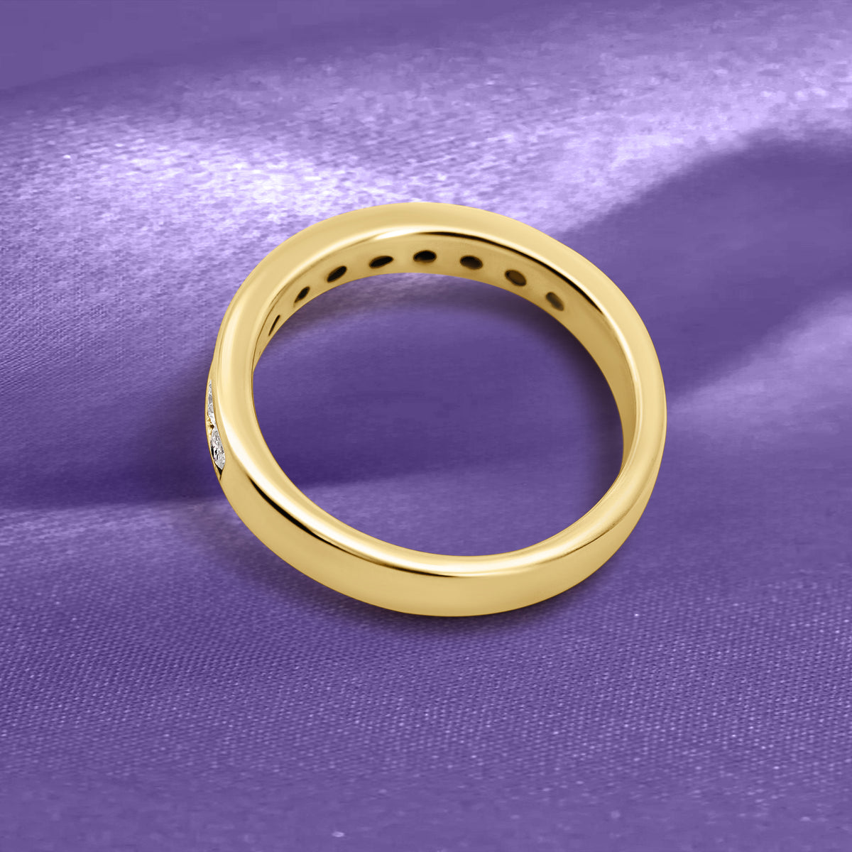 14K Yellow Gold Channel-Set Diamond Wedding Band | 1/2 CTW