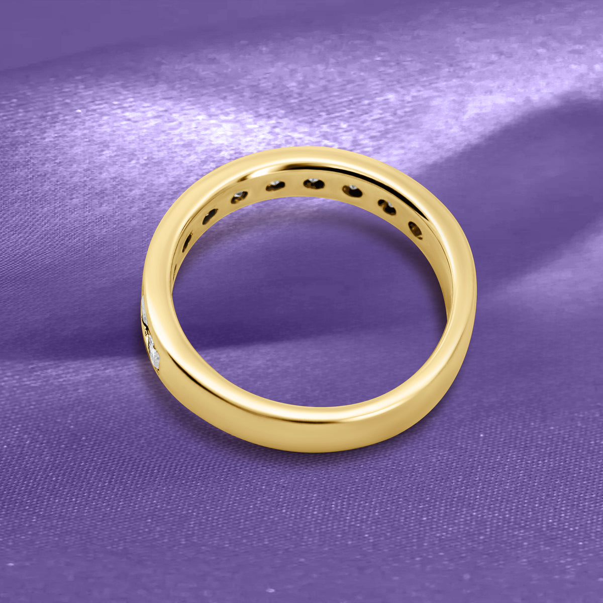 14K Yellow Gold Channel-Set Diamond Wedding Band | 3/4 CTW
