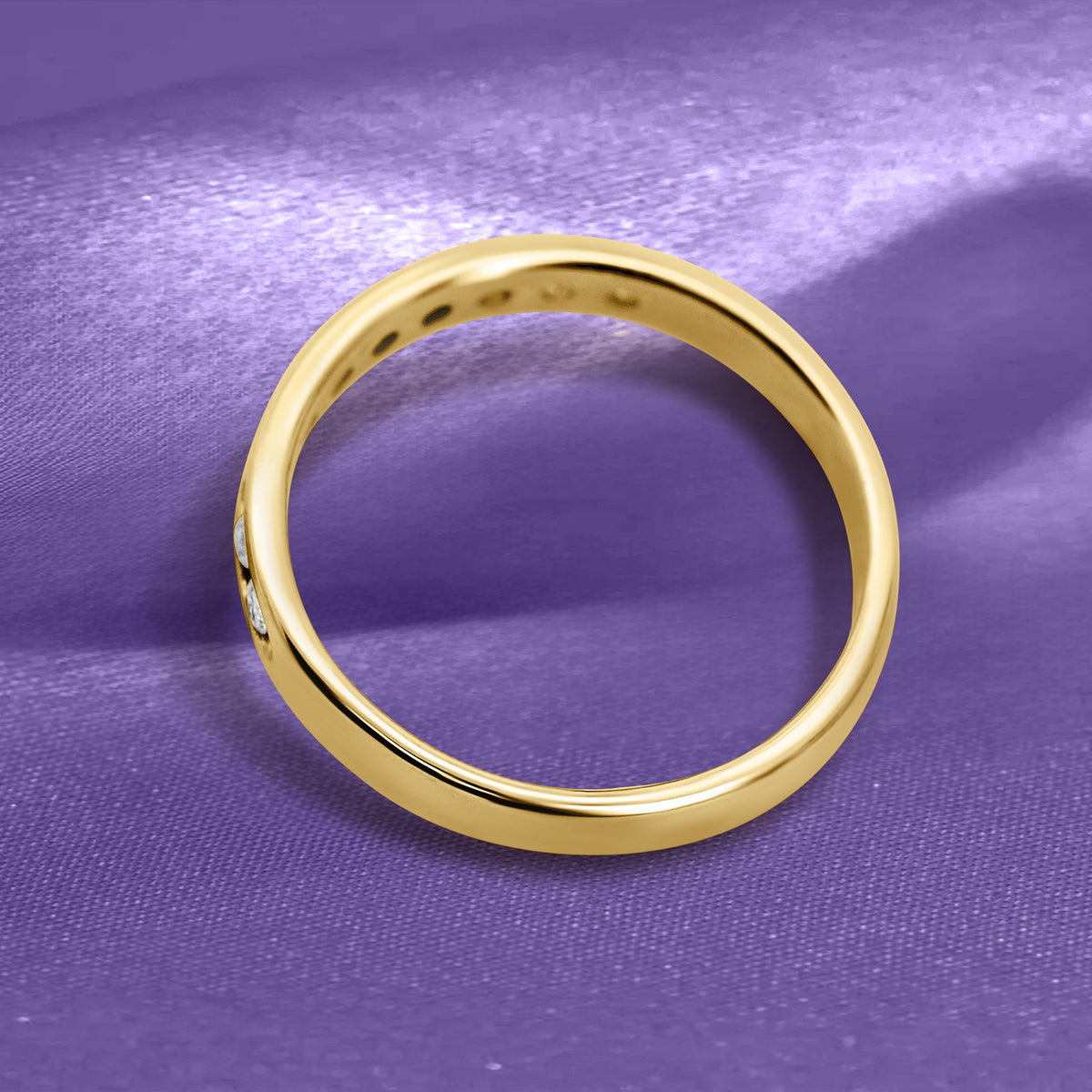 14K Yellow Gold Channel-Set Diamond Wedding Band | 1/3 CTW