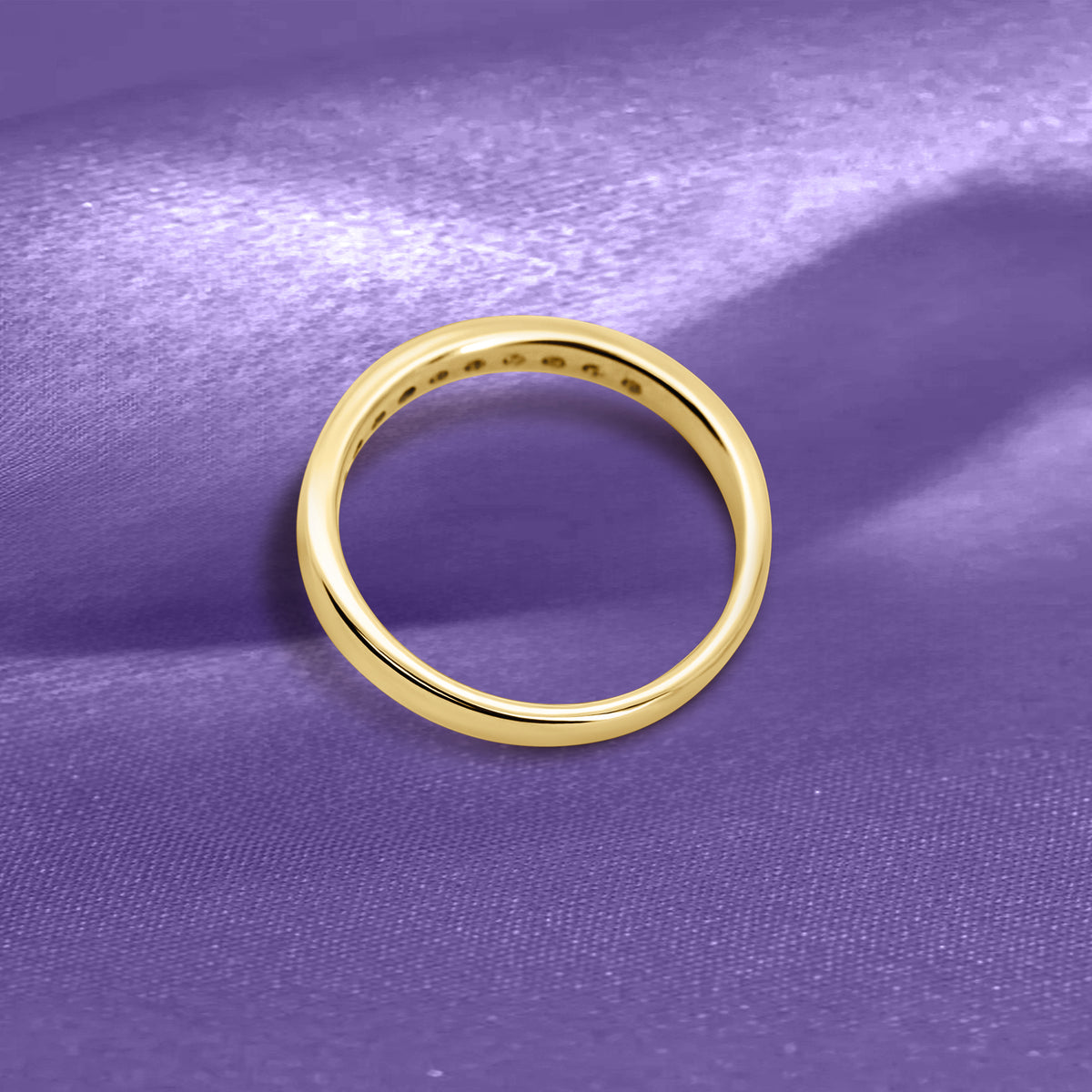 14K Yellow Gold Channel-Set Diamond Wedding Band | 1/10 CTW