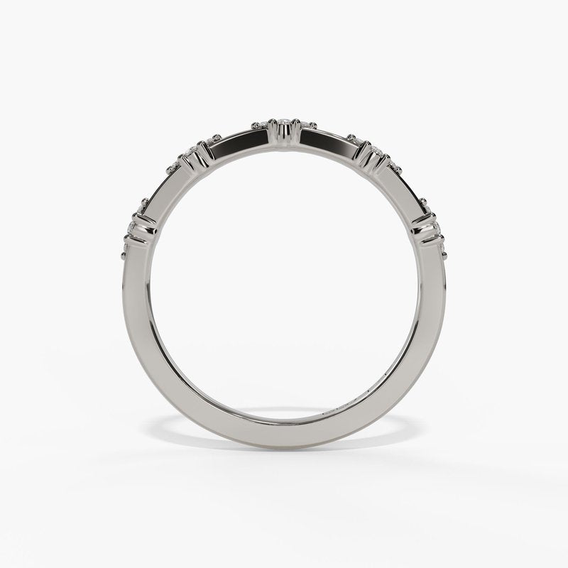14K Dainty Round Diamond Band