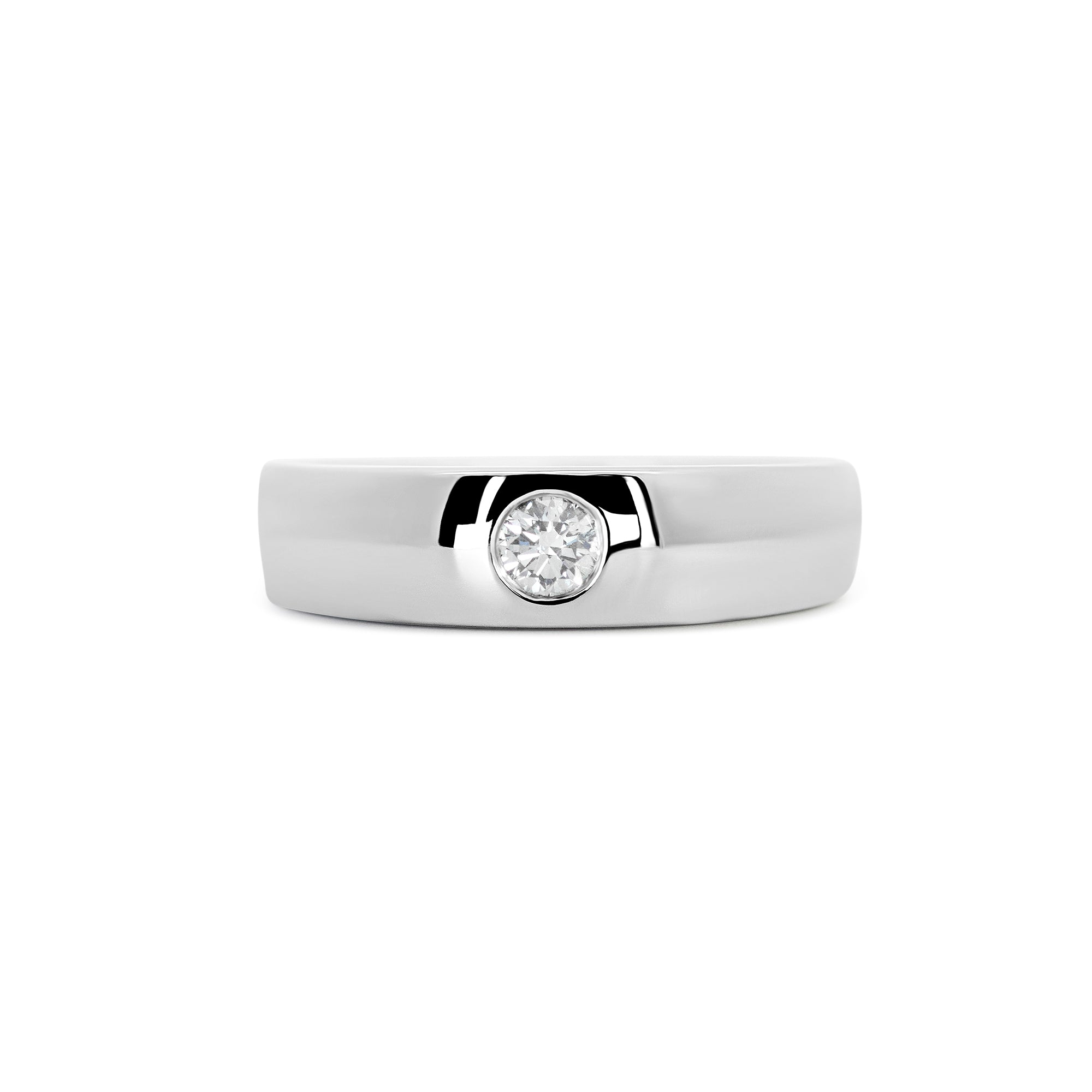 14K White Gold Men’s Diamond Wedding Band – 0.18 Carat