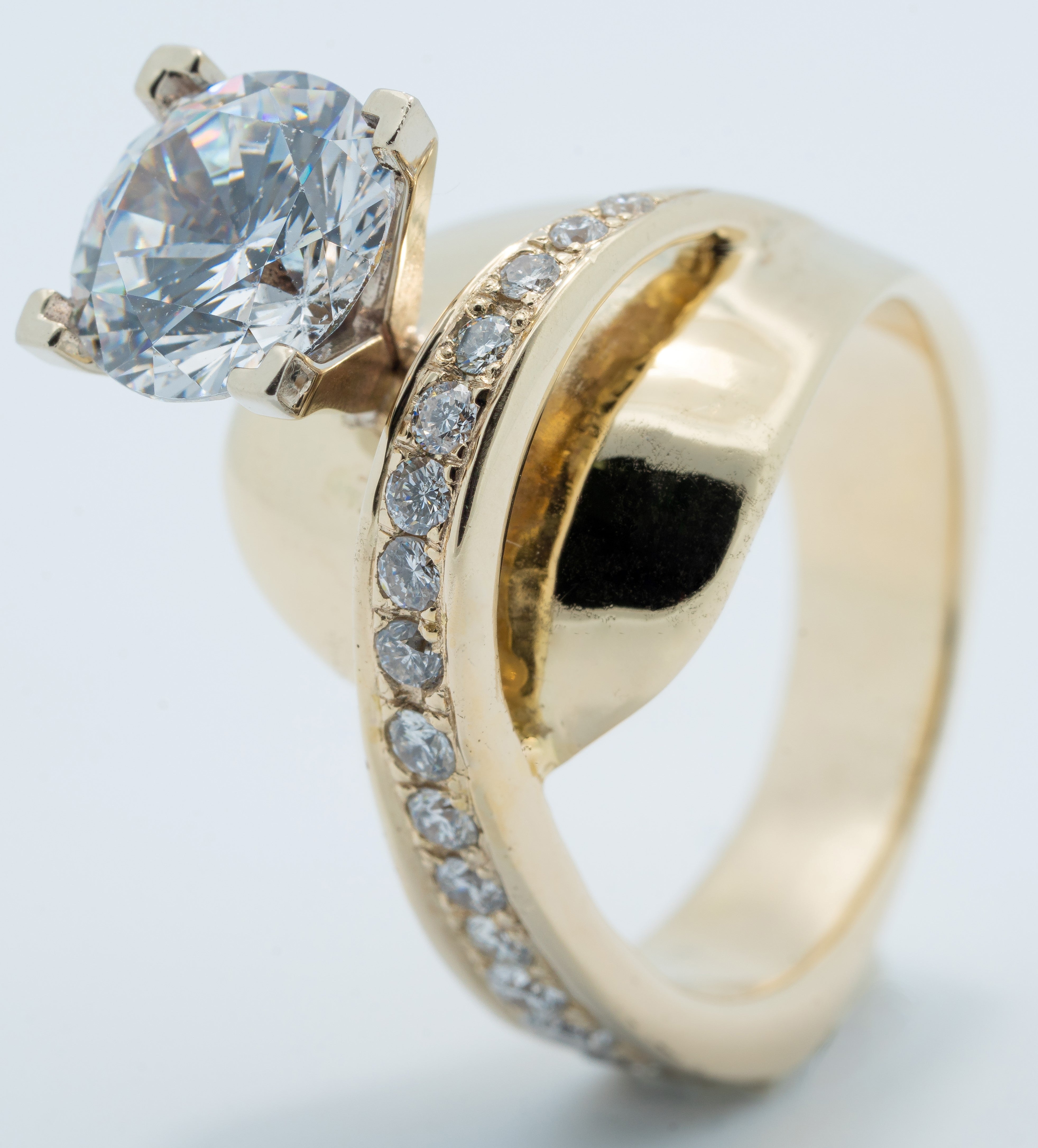 Modern Wide Band Engagement ring