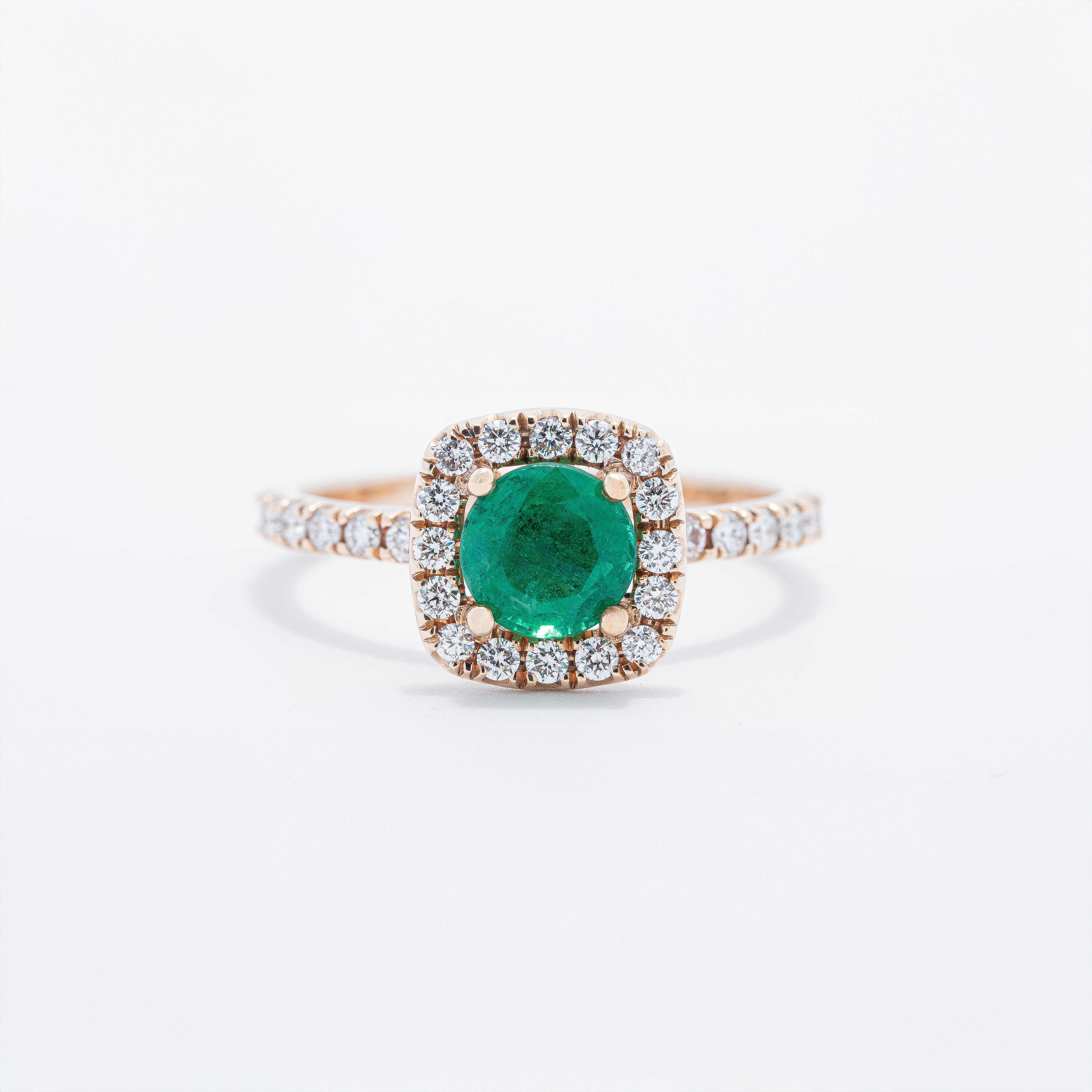 Classic Halo Colored Stone Ring
