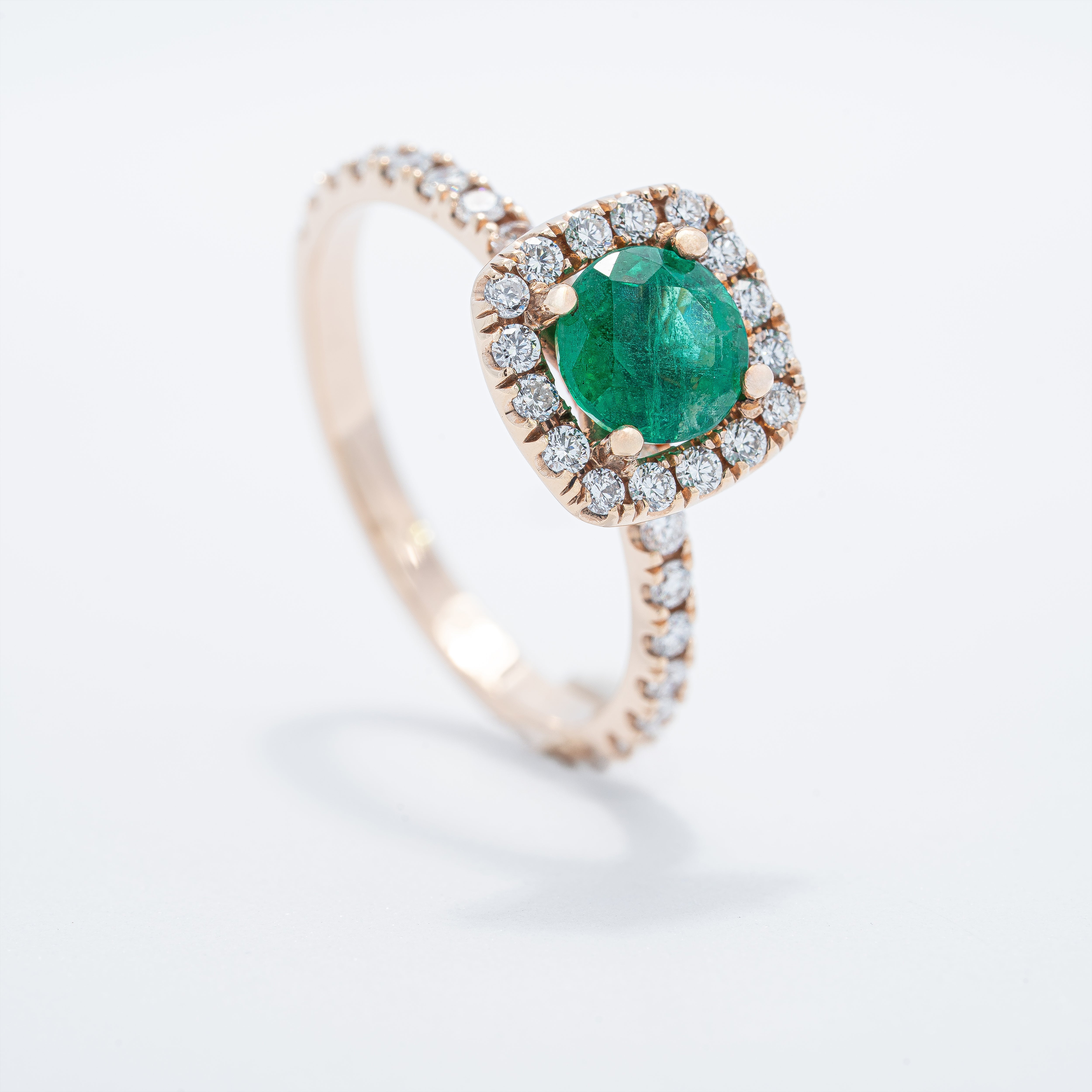 Classic Halo Colored Stone Ring