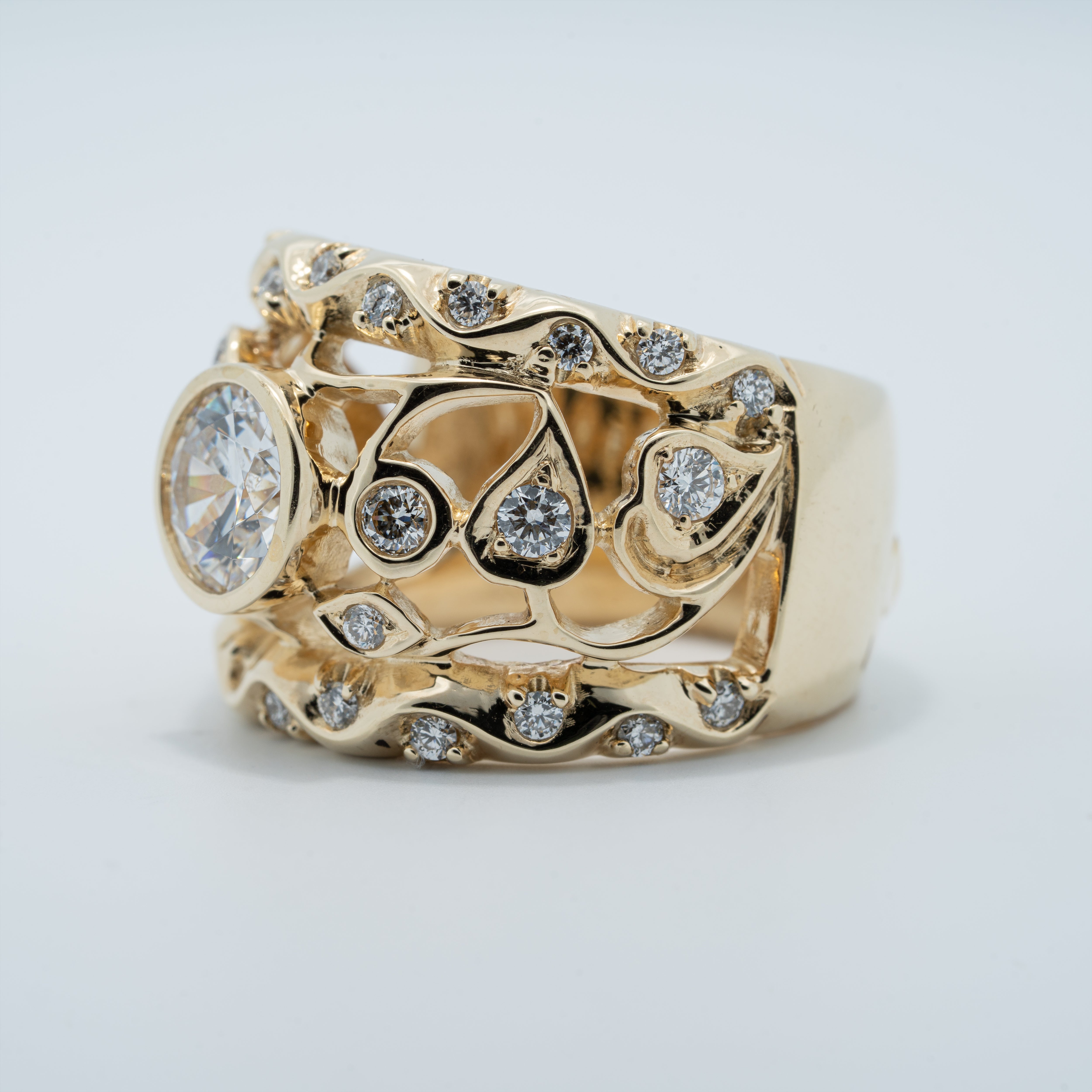 Contemporary Wide Band Engagement Ring