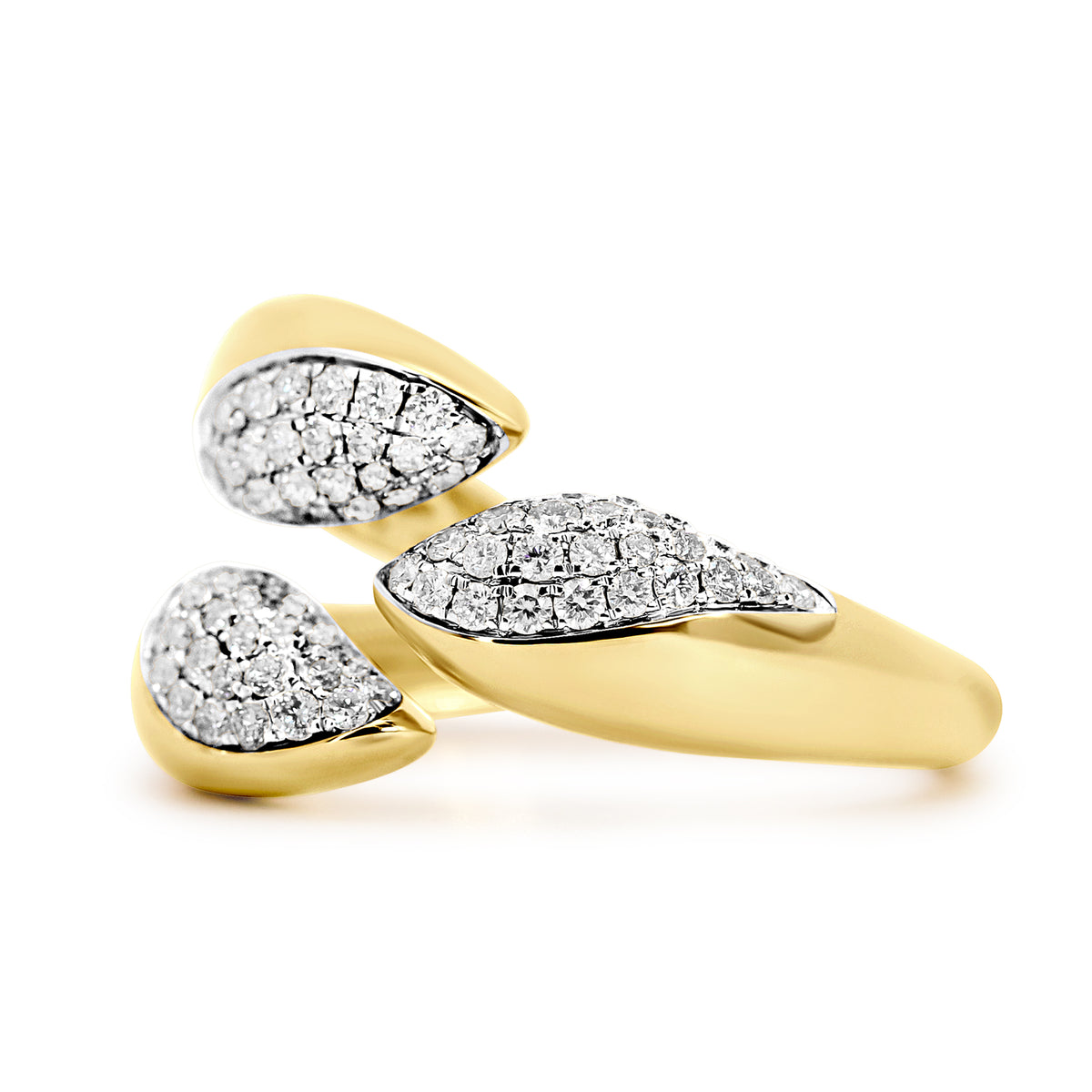 18K White & Yellow Gold Contemporary Diamond Right Hand Ring