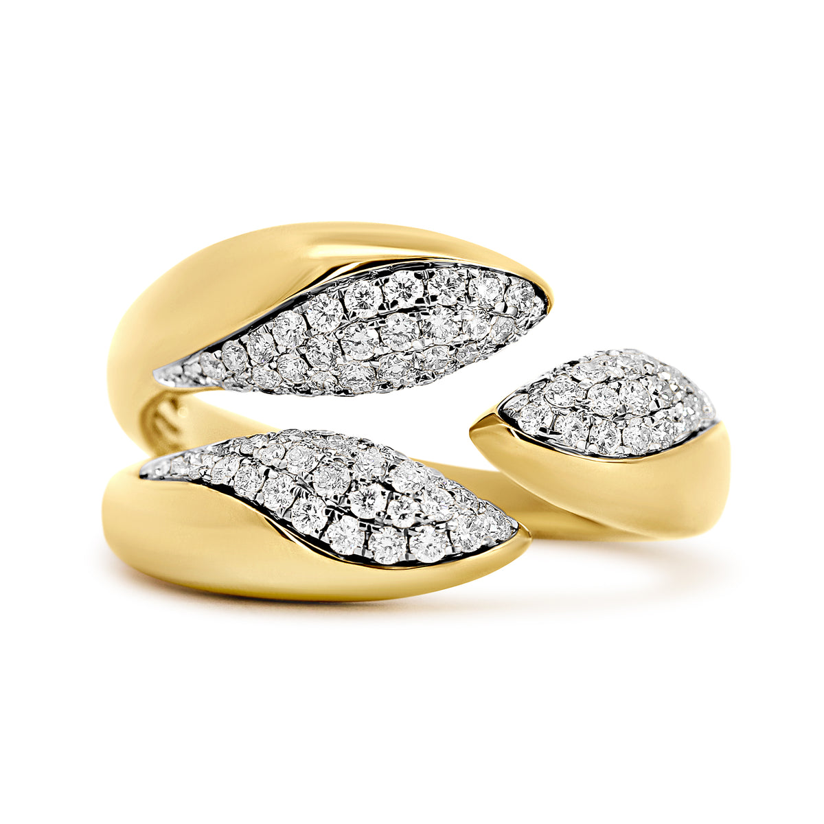 18K White & Yellow Gold Contemporary Diamond Right Hand Ring