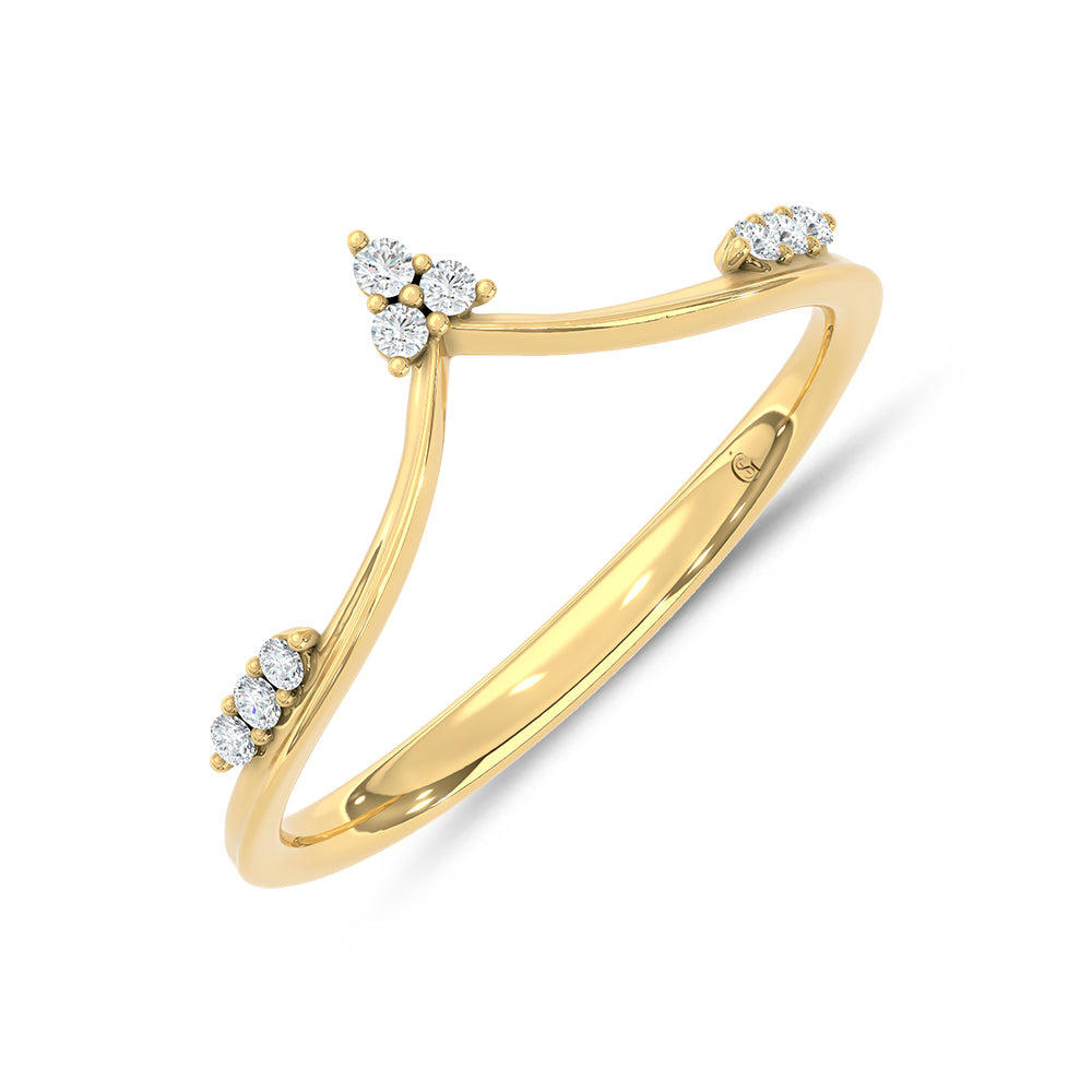 10K Laboratory Grown Diamond Chevron Band