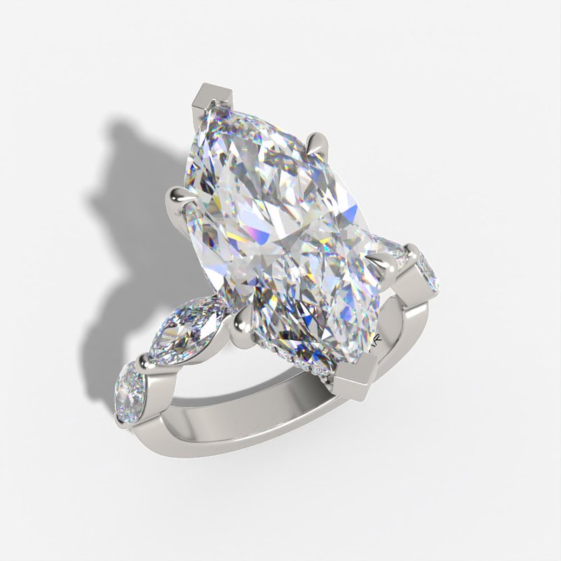 14 Karat White Gold Hidden Halo Engagement Ring | Joe Kassab Jewelers