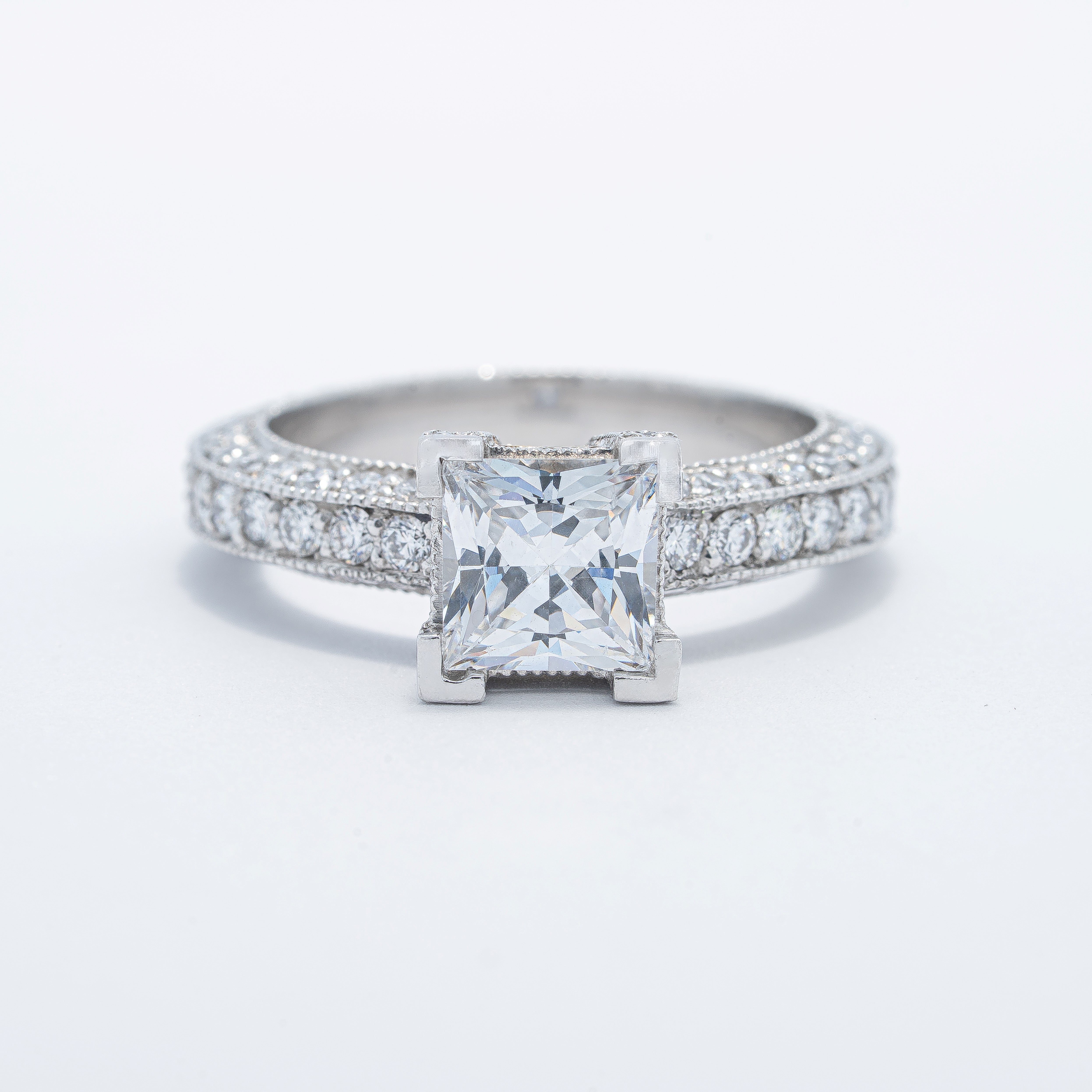 Vintage Princess Cut Engagement Ring