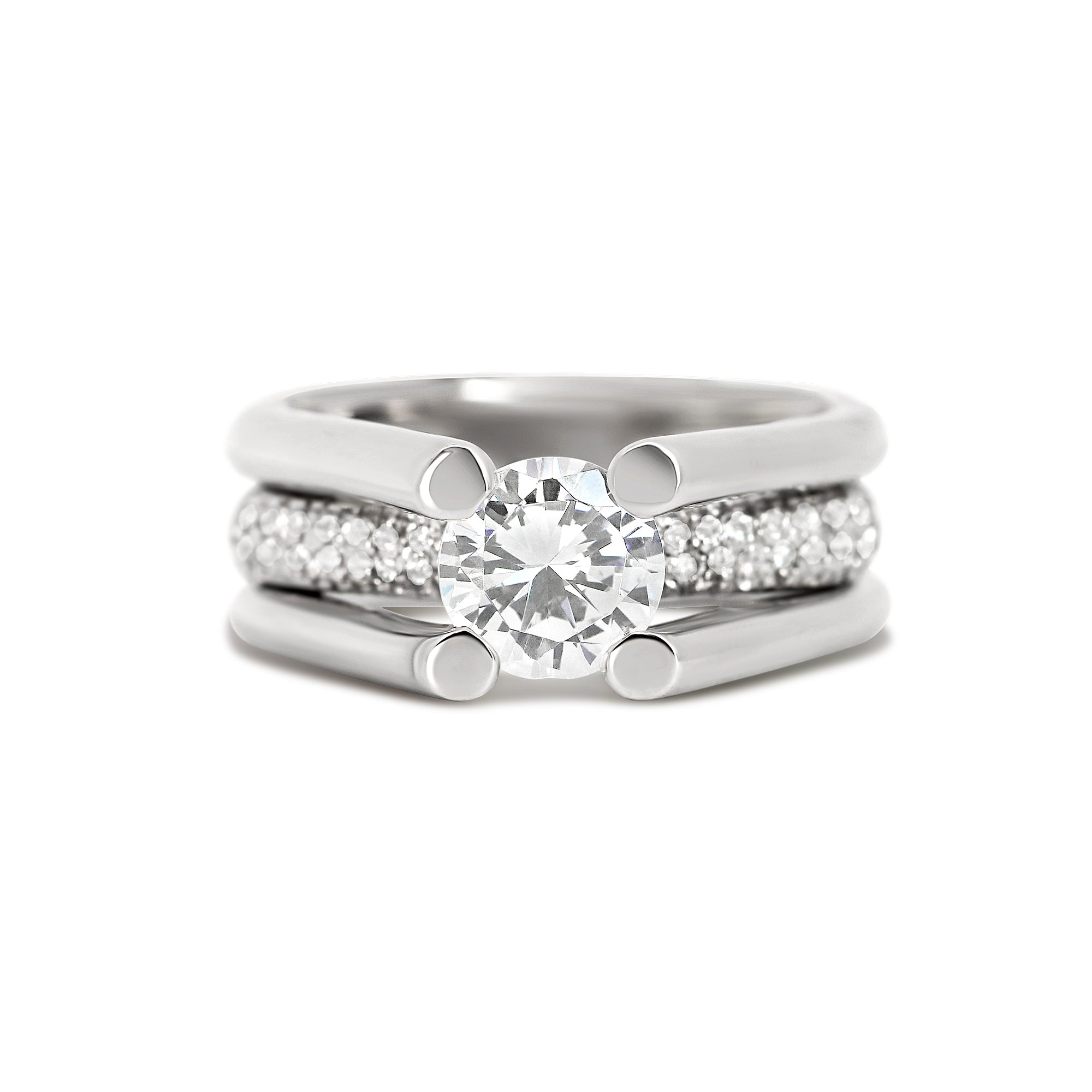 Modern Cathedral Engagement Ring