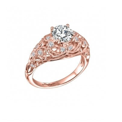 14K Rose Gold Vintage Semi-Mount Engagement Ring