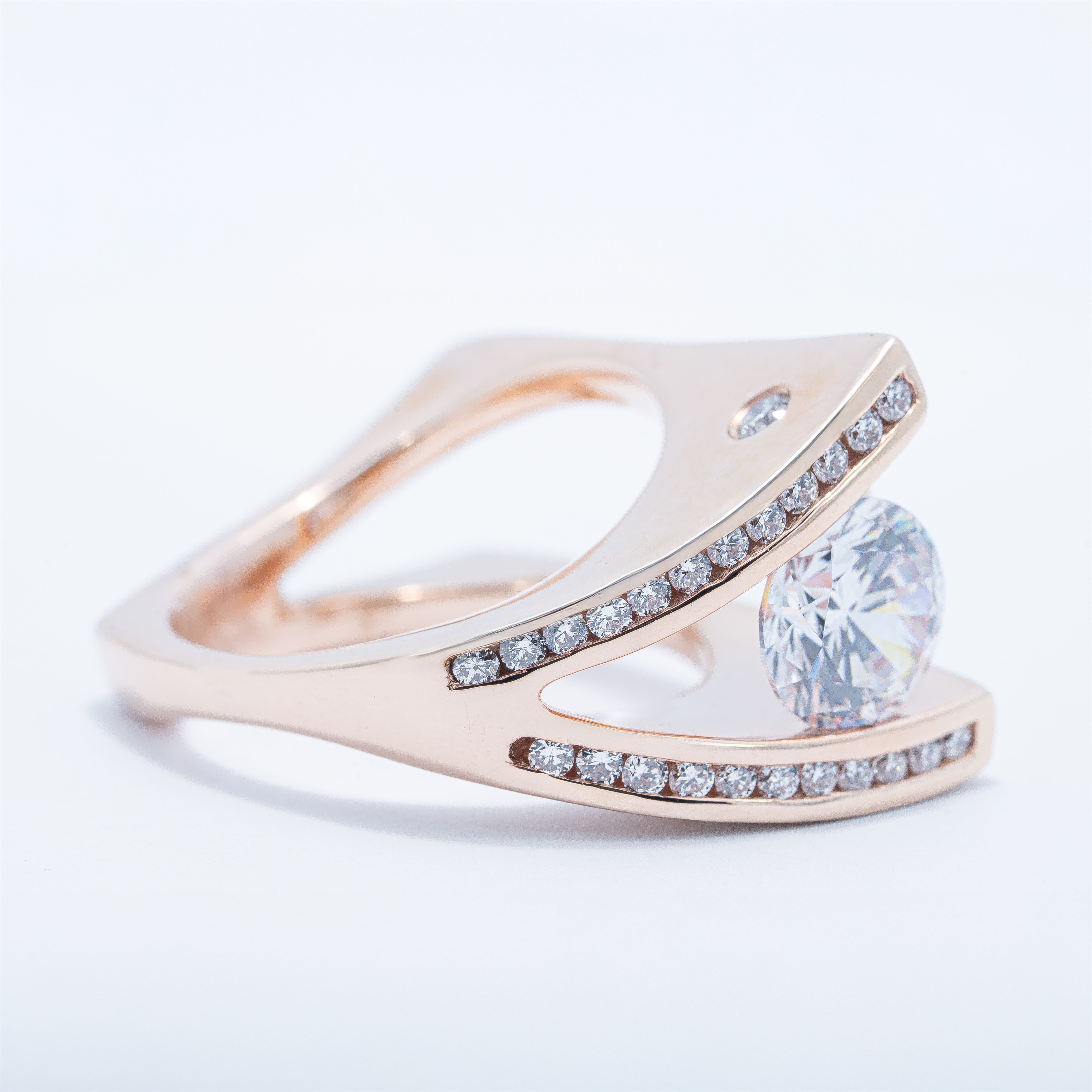 Modern Channel Set Engagement Ring