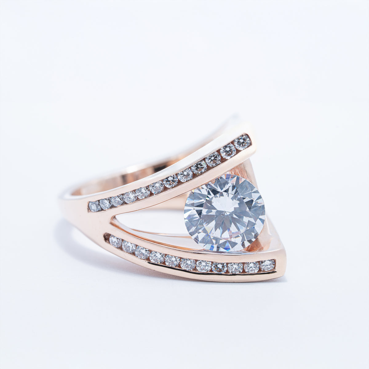 Modern Channel Set Engagement Ring