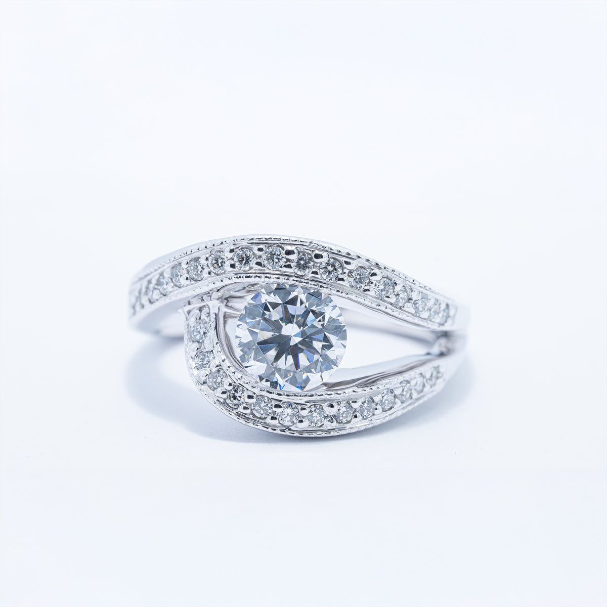 Modern Fluid Bold Engagement Ring