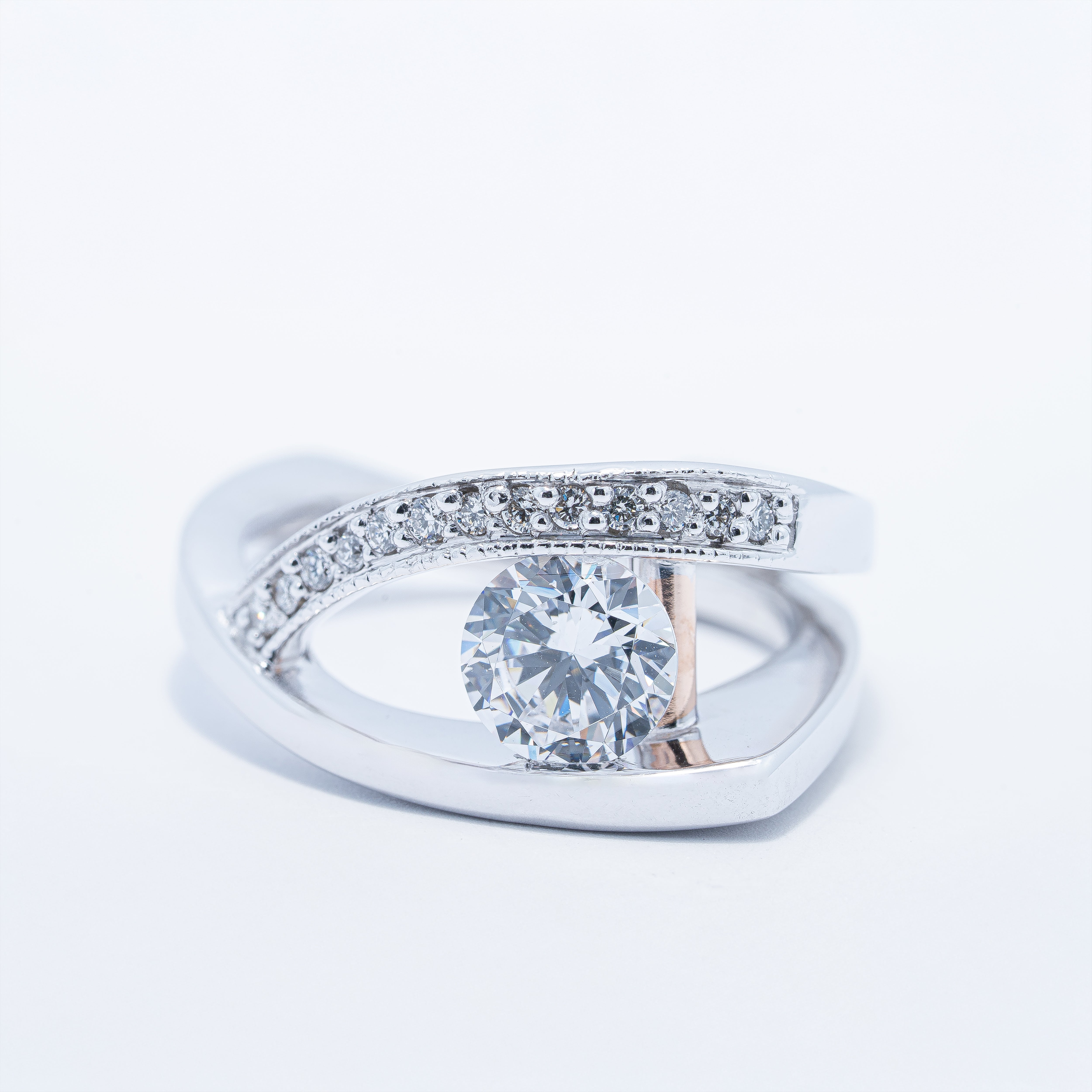 Modern Sculptural Design Engagement Ring