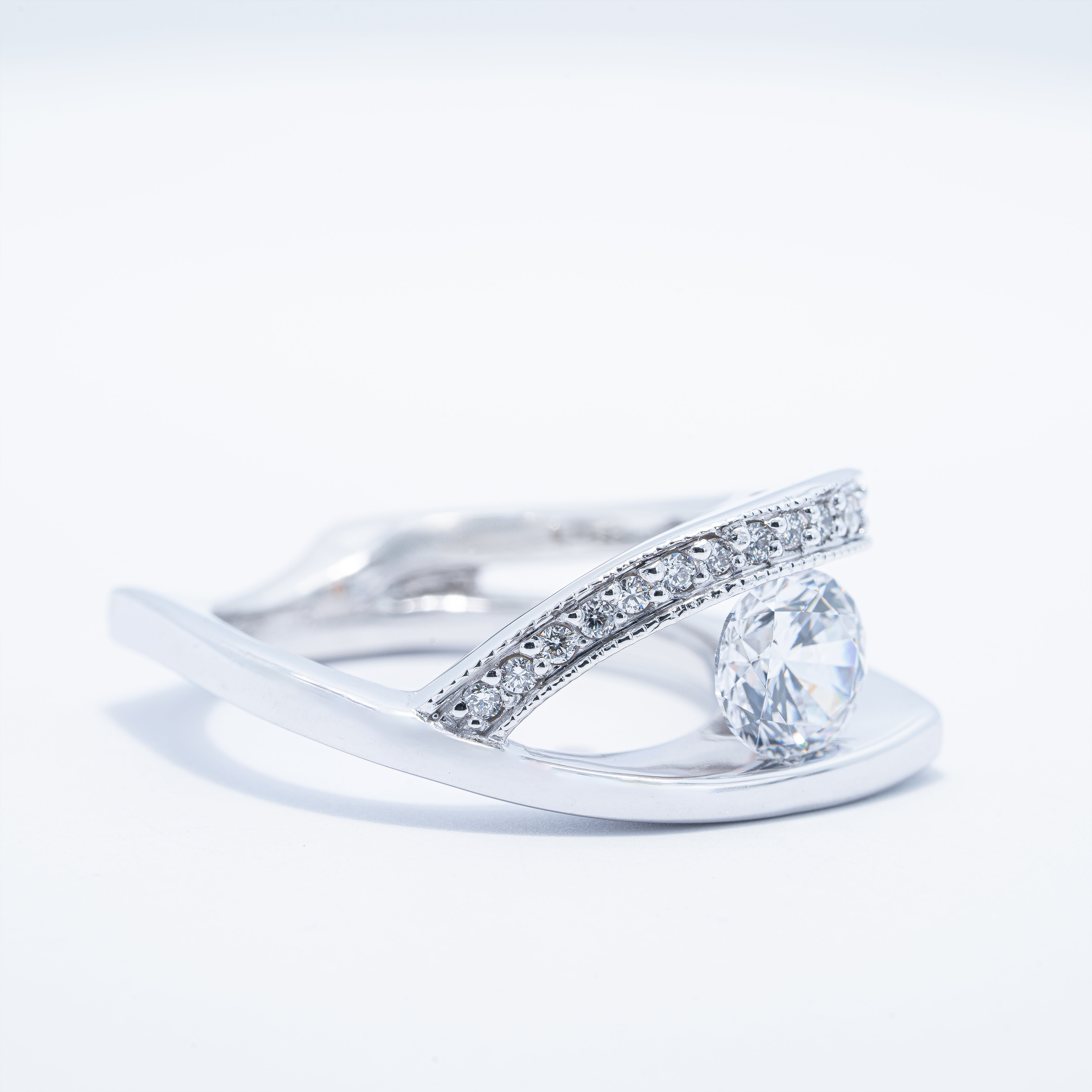 Modern Sculptural Design Engagement Ring