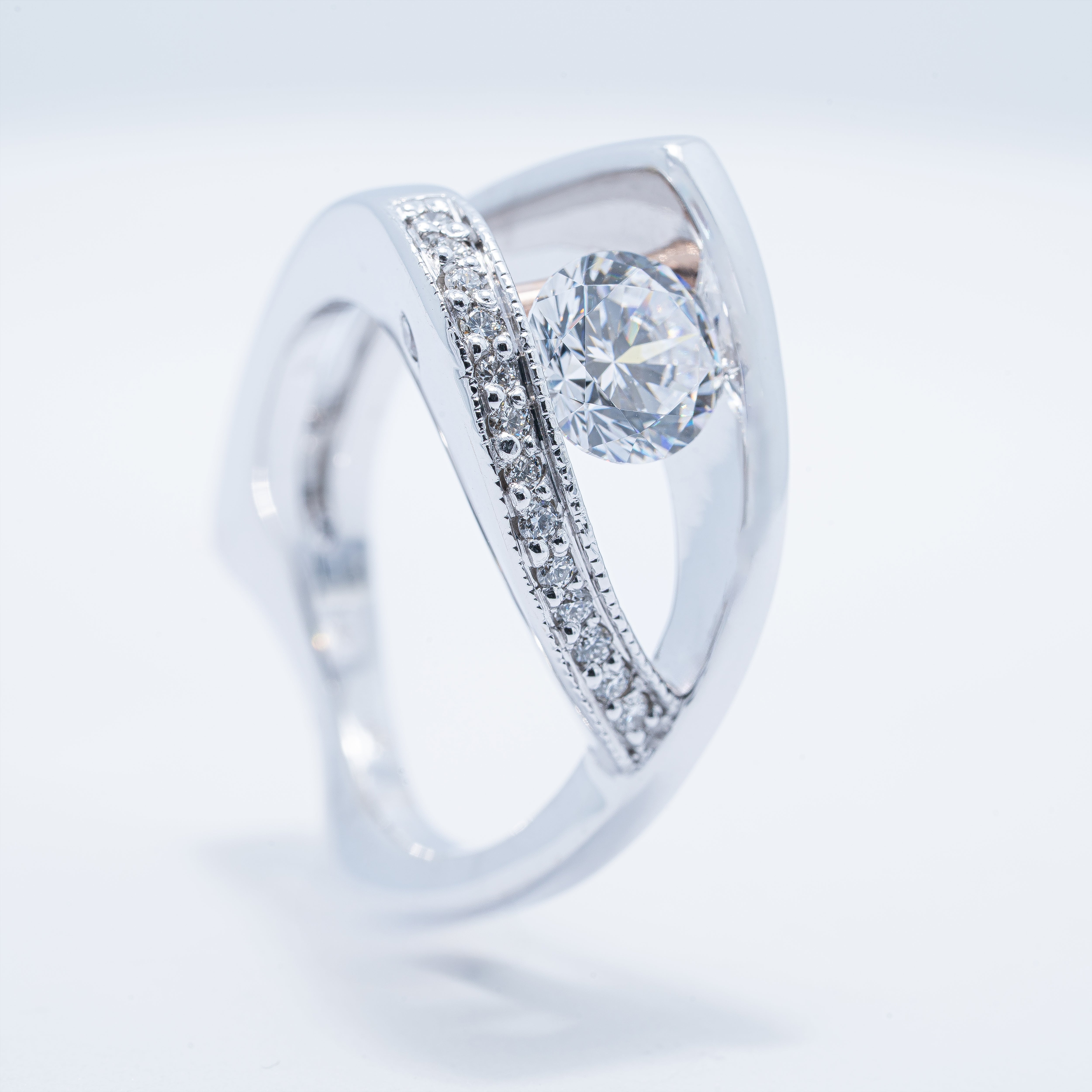 Modern Sculptural Design Engagement Ring