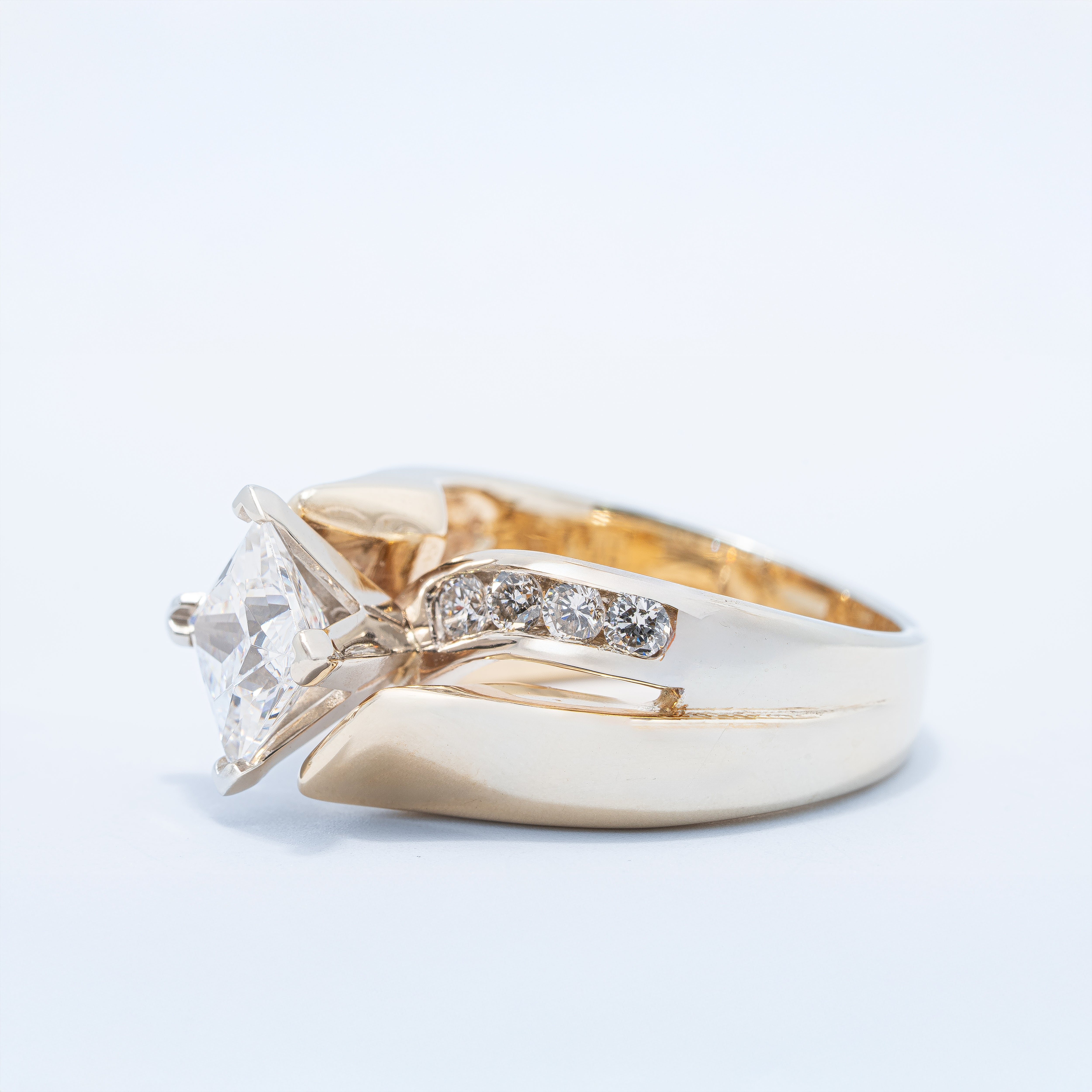 Contemporary Channel Set Engagement Ring