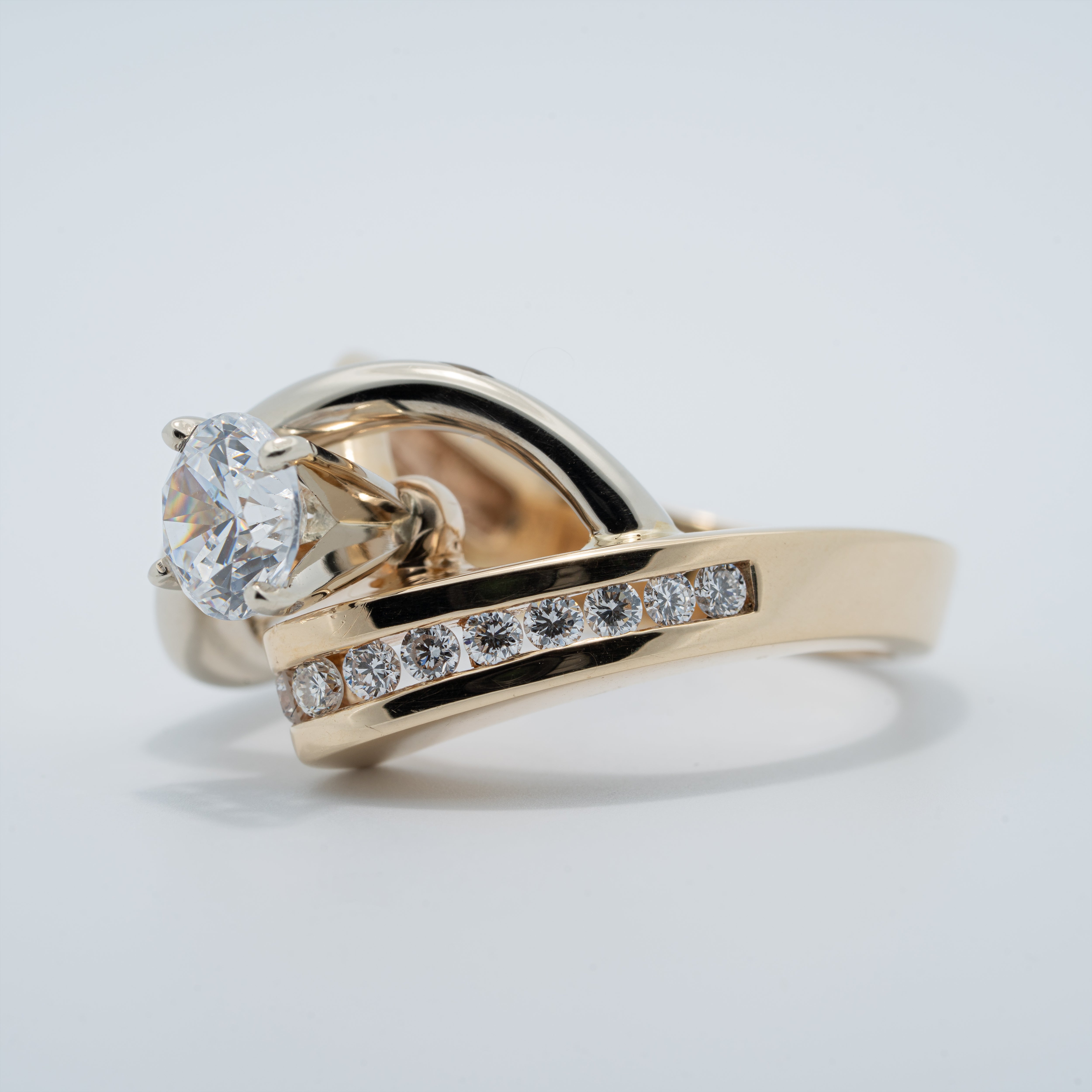 Modern Channel Style Engagement Ring