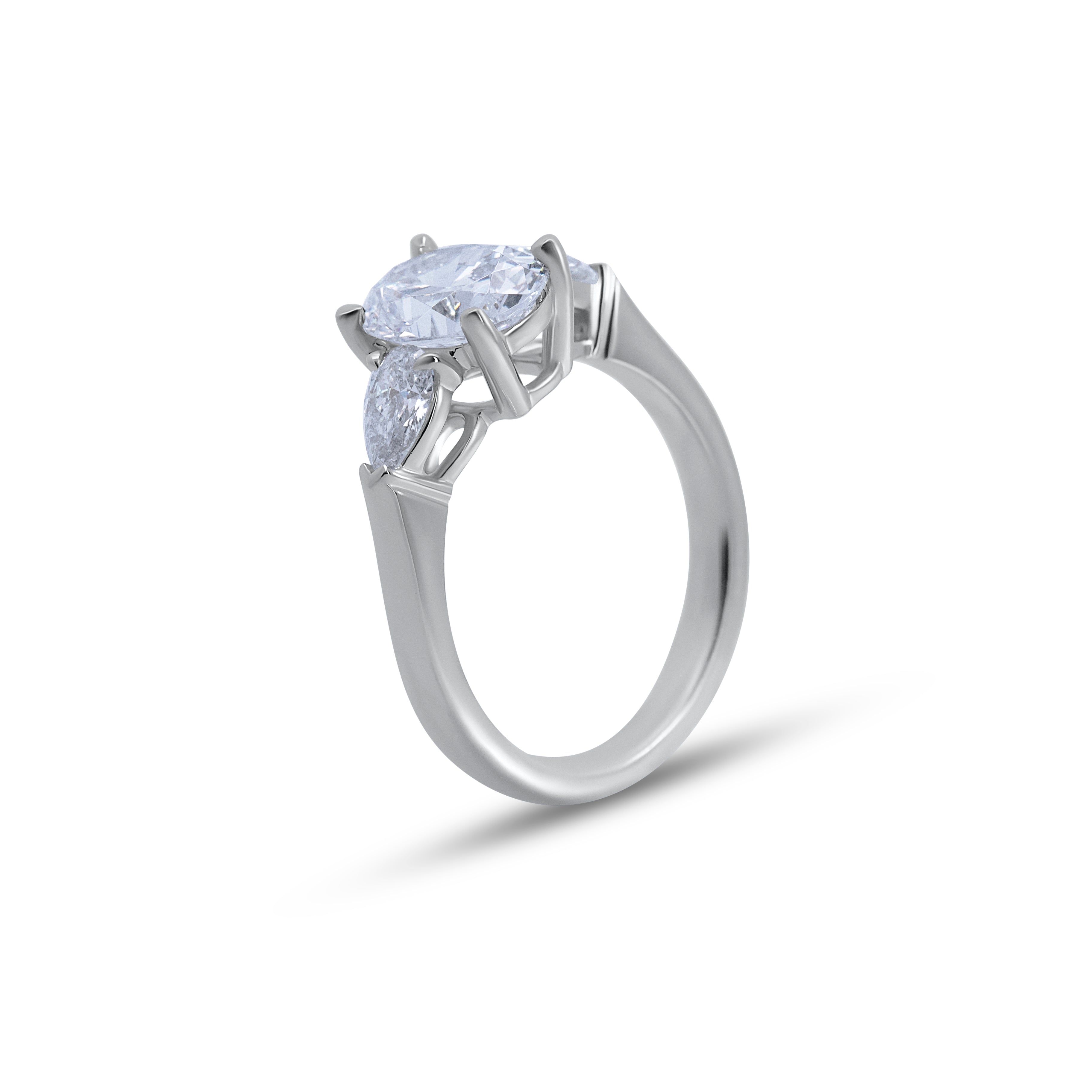 Contemporary Three-Stone Engagement Ring