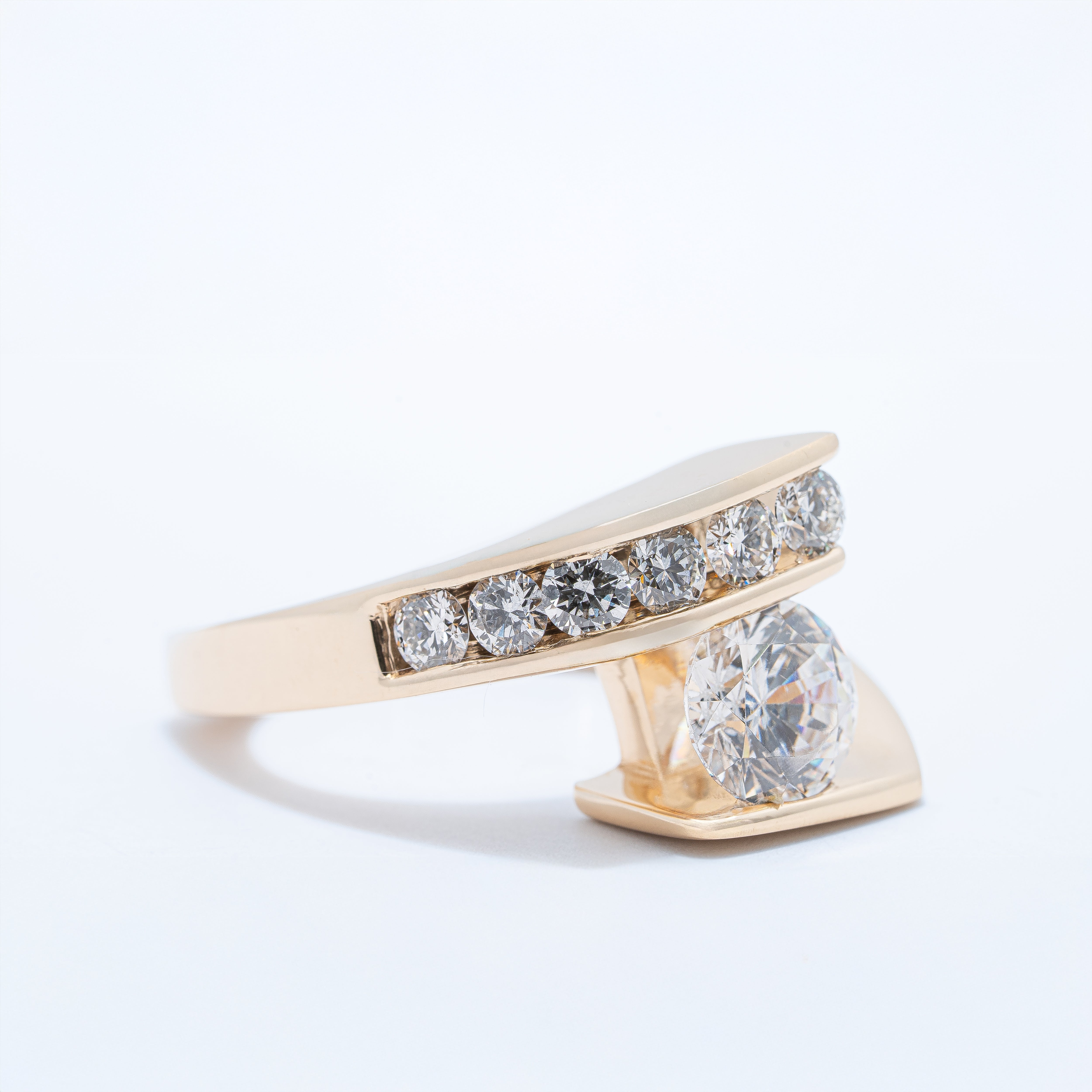 Modern By-pass Engagement Ring