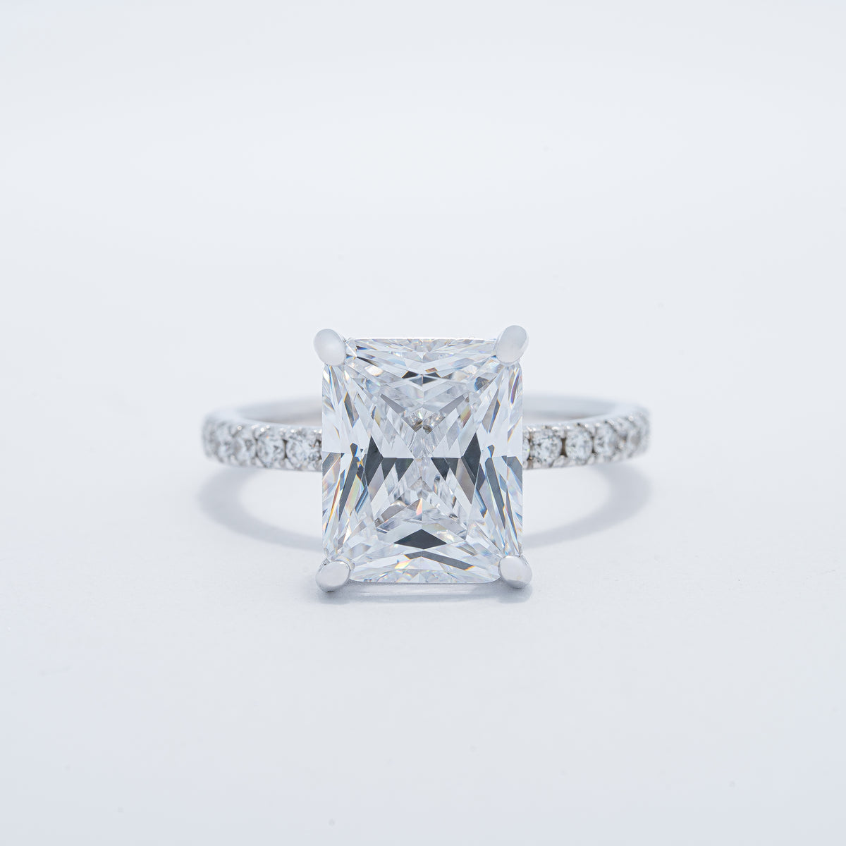 Radiant Hidden Halo Engagement Ring