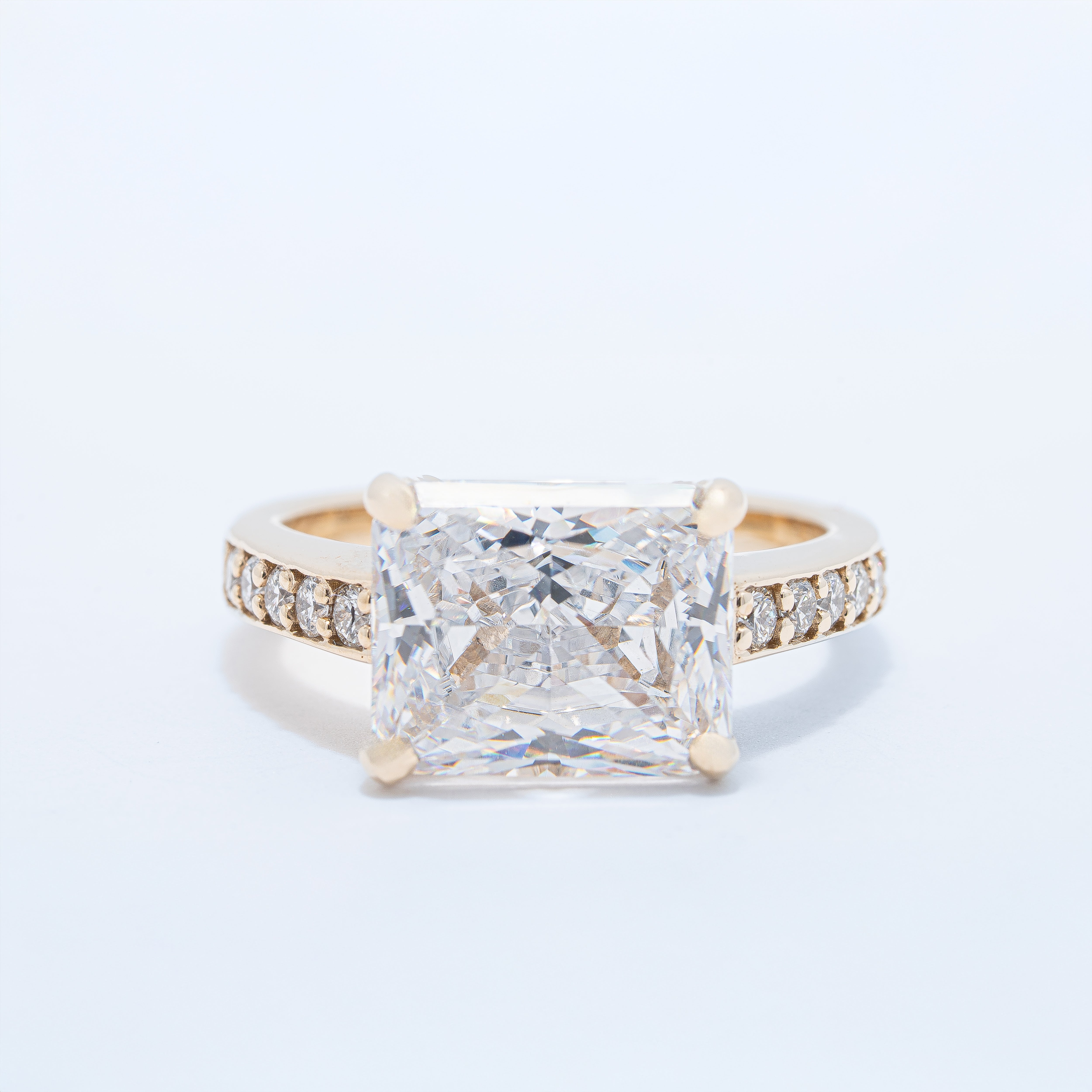 Modern East to West Engagement Ring