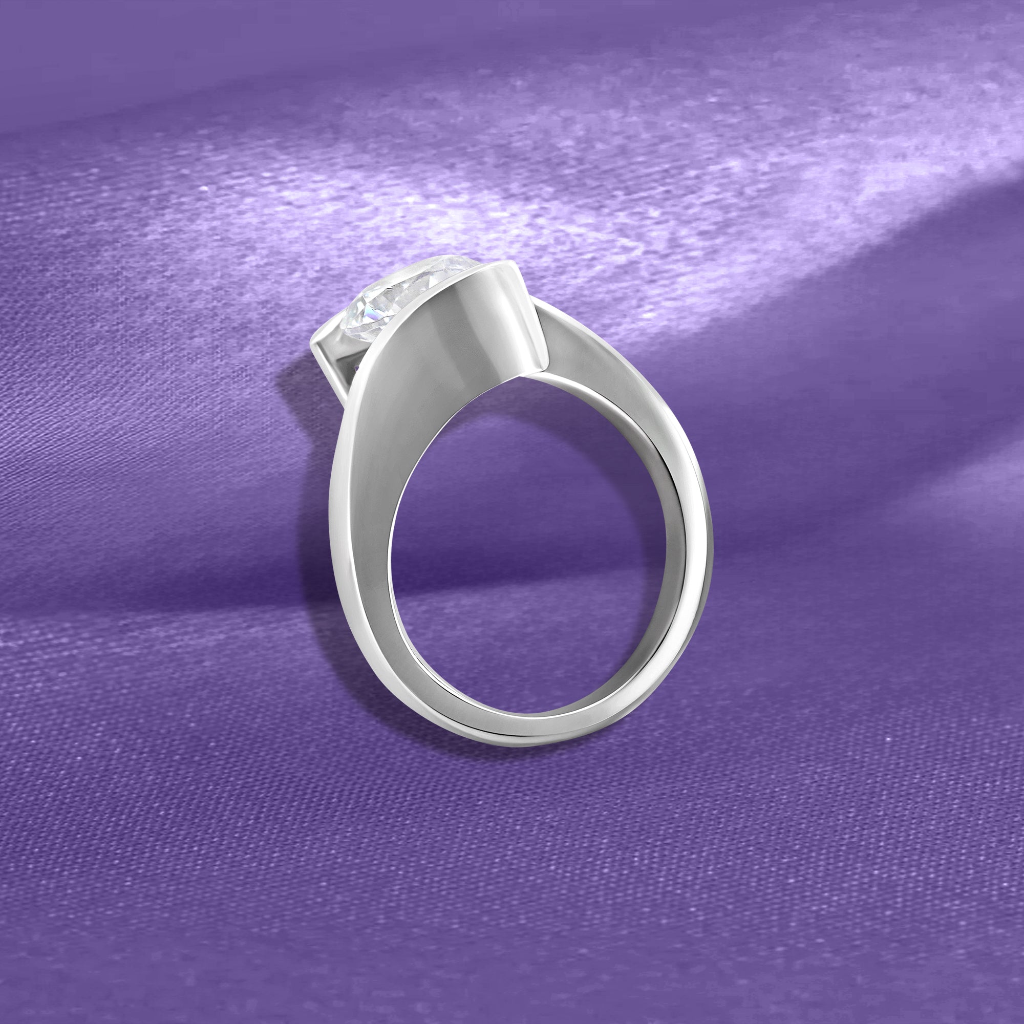 14K Solitaire Bypass Engagement Ring