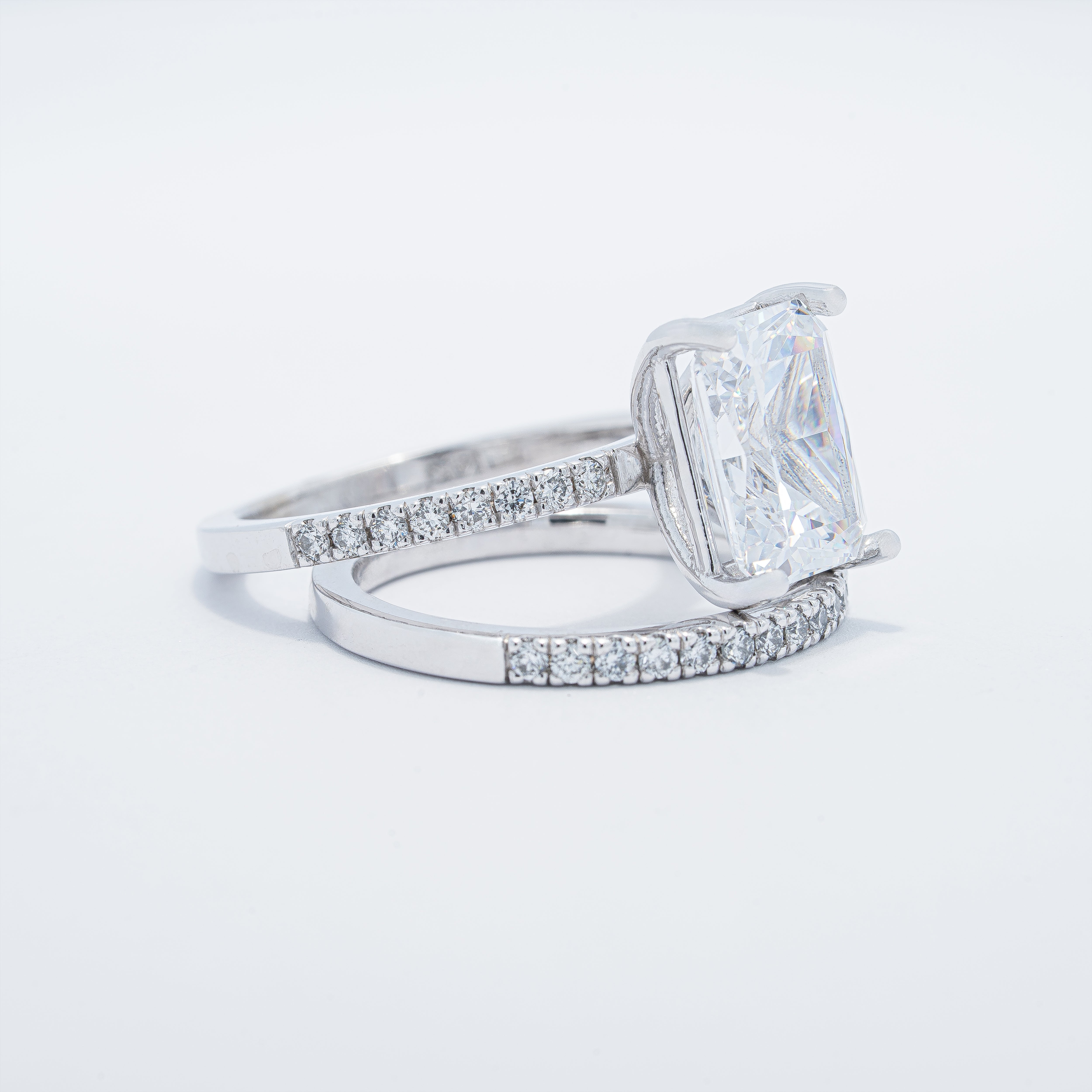Classic 14K White Gold Semi-Mount Wedding Set