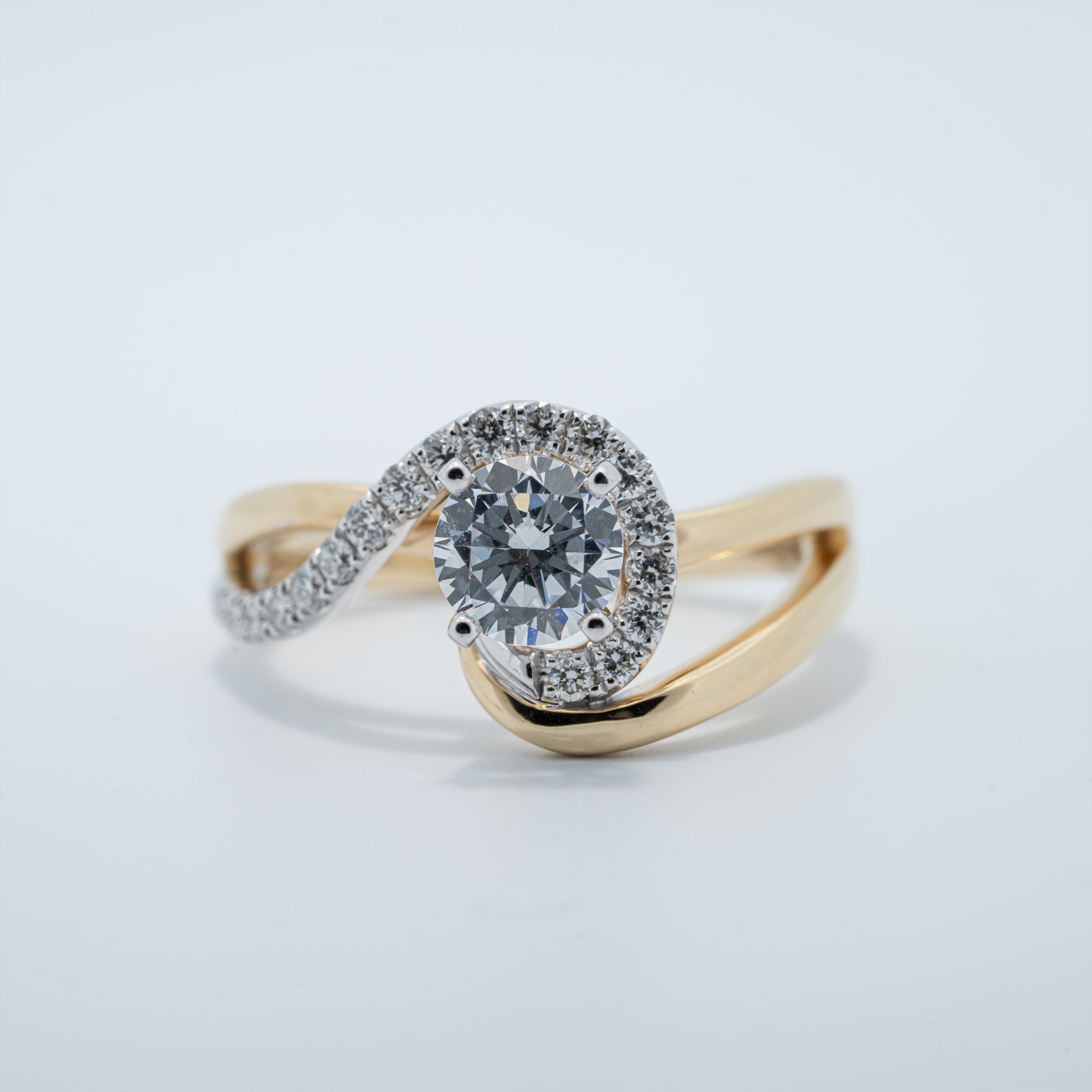 Free Form Swirl Two-Tone Wedding Set