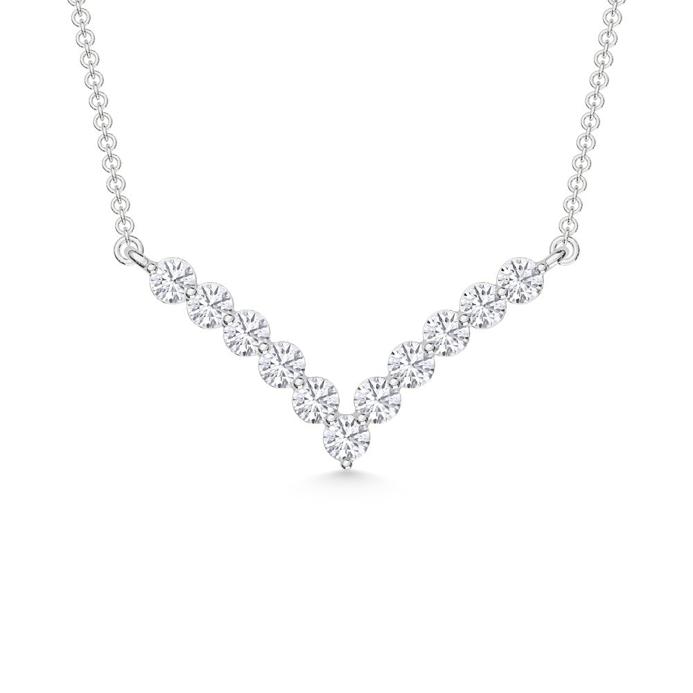 14K White Gold 0.25 Carat Lab-Grown Diamond Shared Prong Necklace