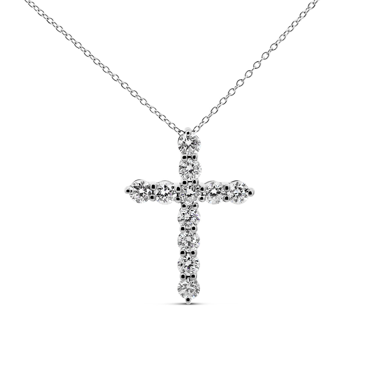 14K White Gold Cross Pendant with 0.77 CTW Lab-Grown Diamonds