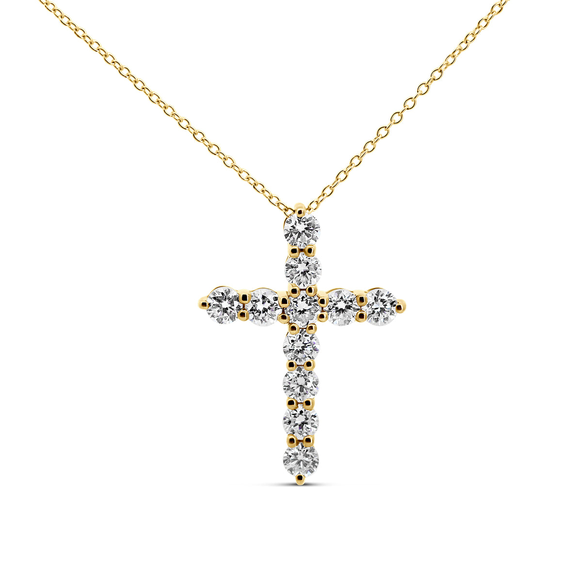 14K Yellow Gold Cross Pendant with 0.77 CTW Lab-Grown Diamonds