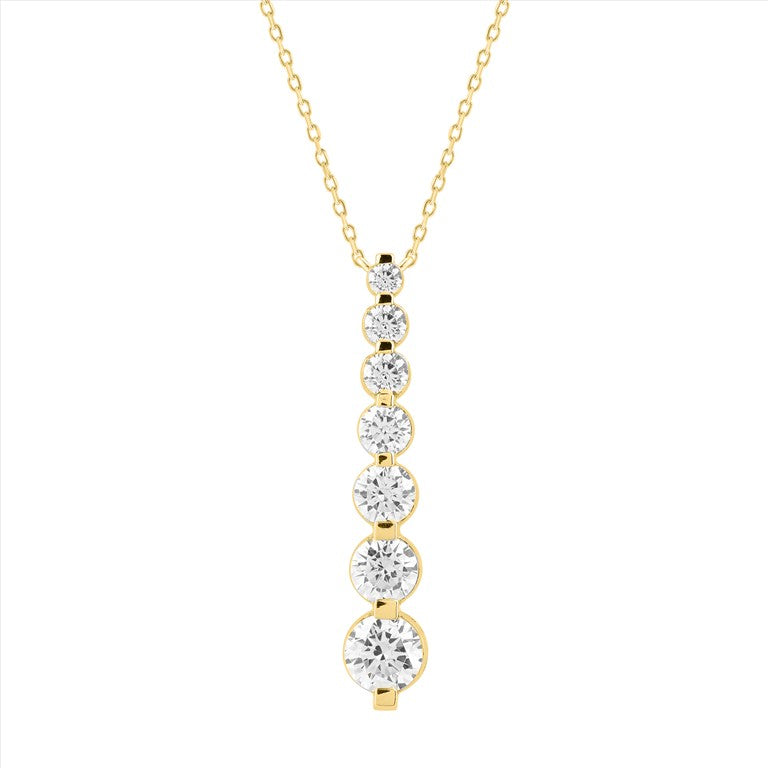 10K Yellow Gold Graduated Pendant with 1.00 Carat Lab-Grown Diamonds